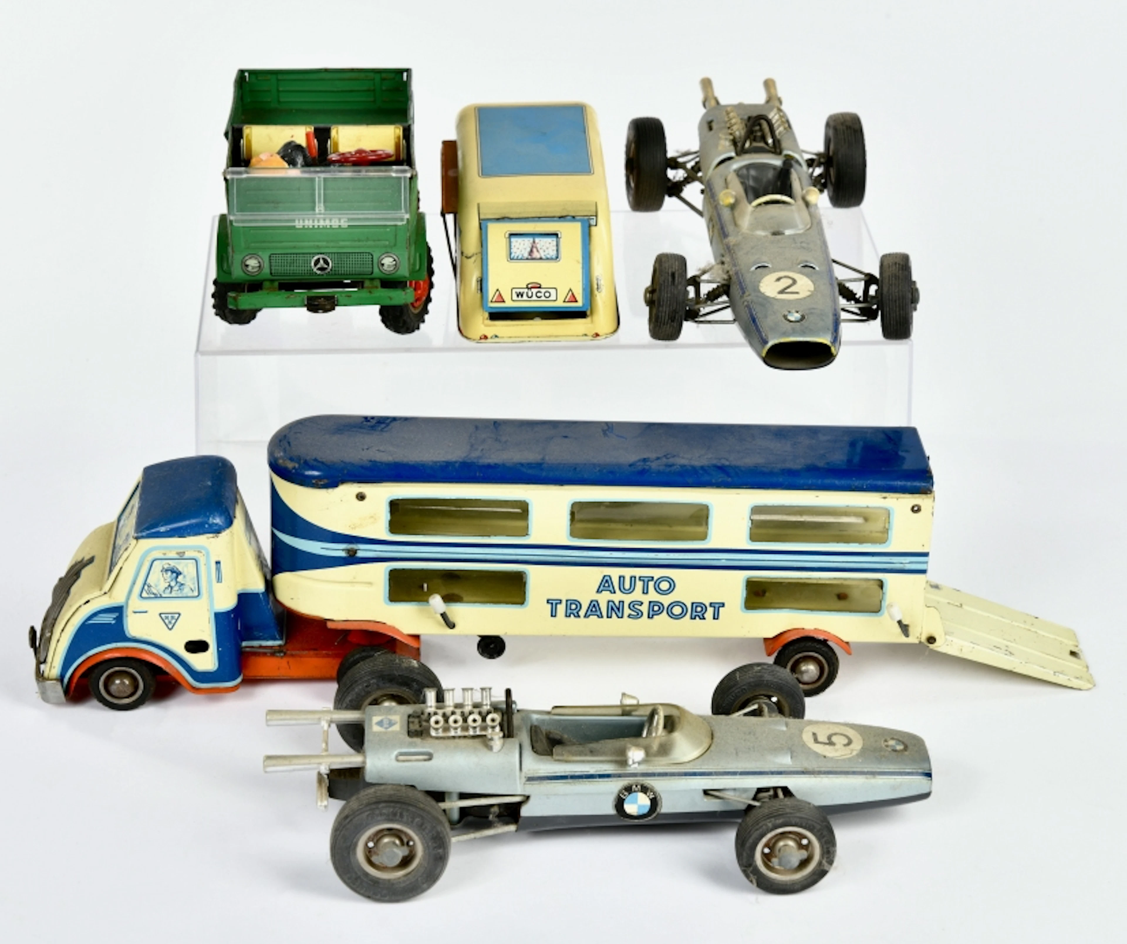 Konvolut Blechspielzeug, Tippco Unimog u.a.