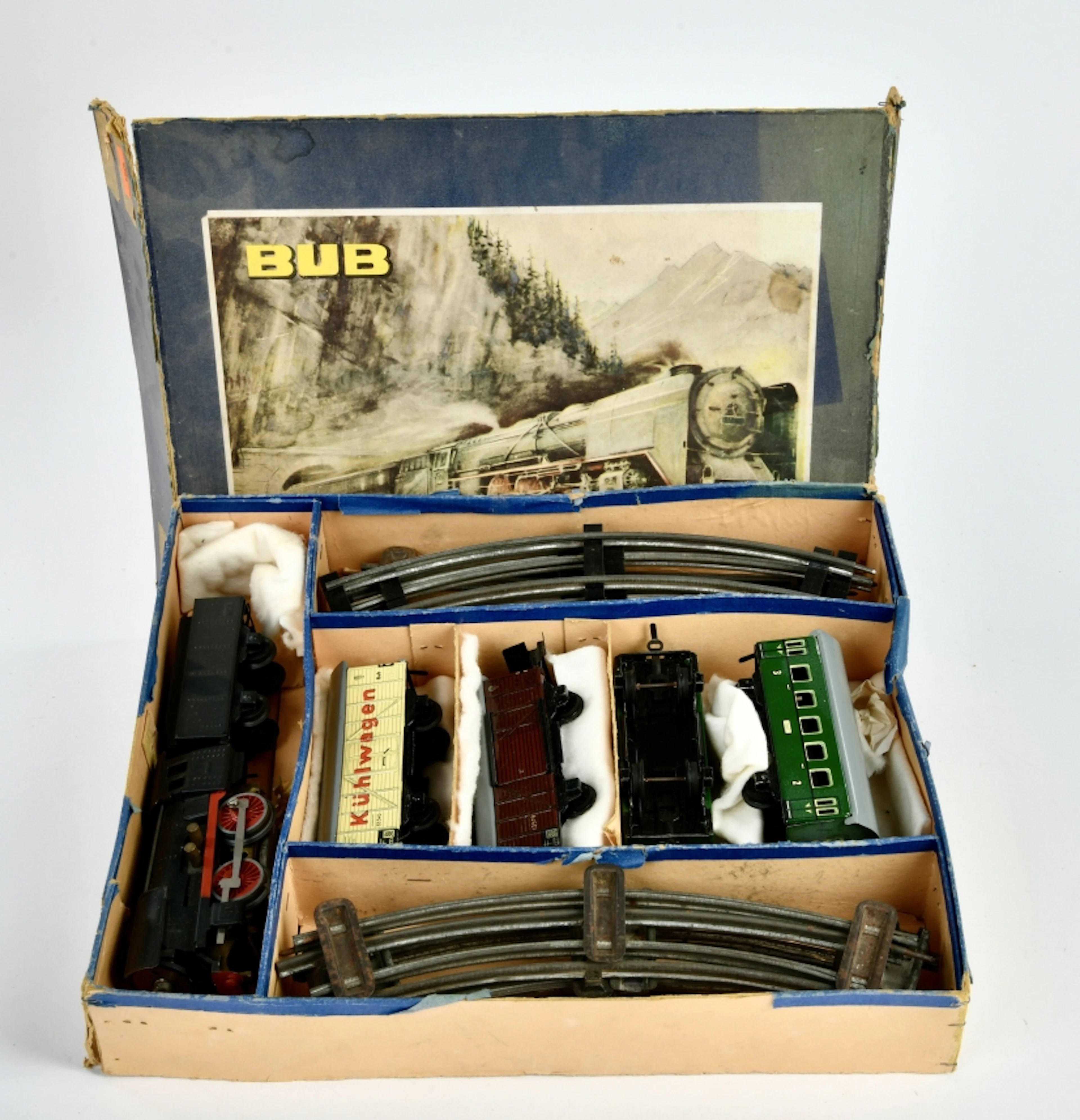 Bub, E-Lok mit Wagen, Set