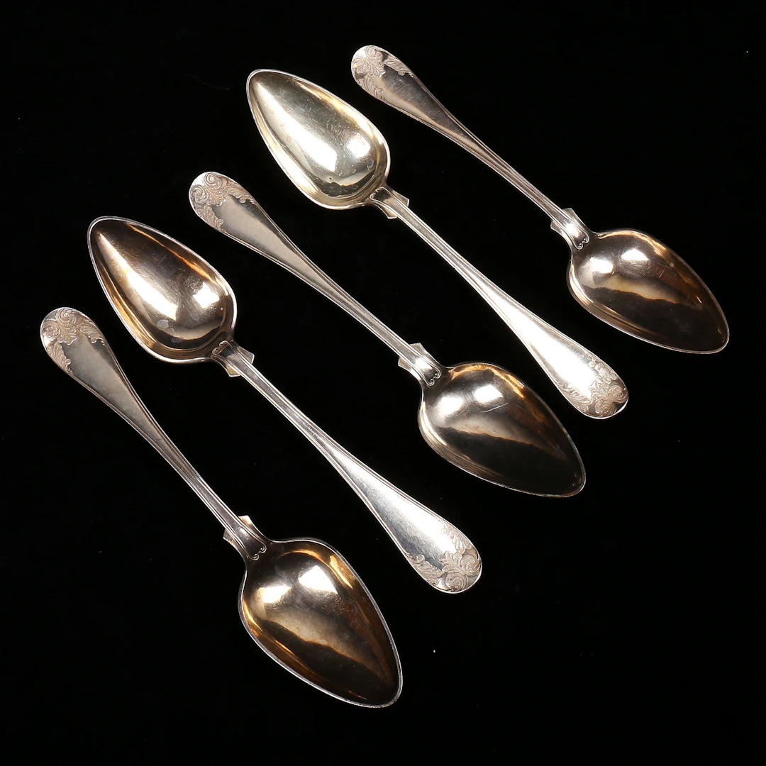 SKEDAR, 5 st, silver, "Gammal Fransk", Lars Larson & Co, Göteborg