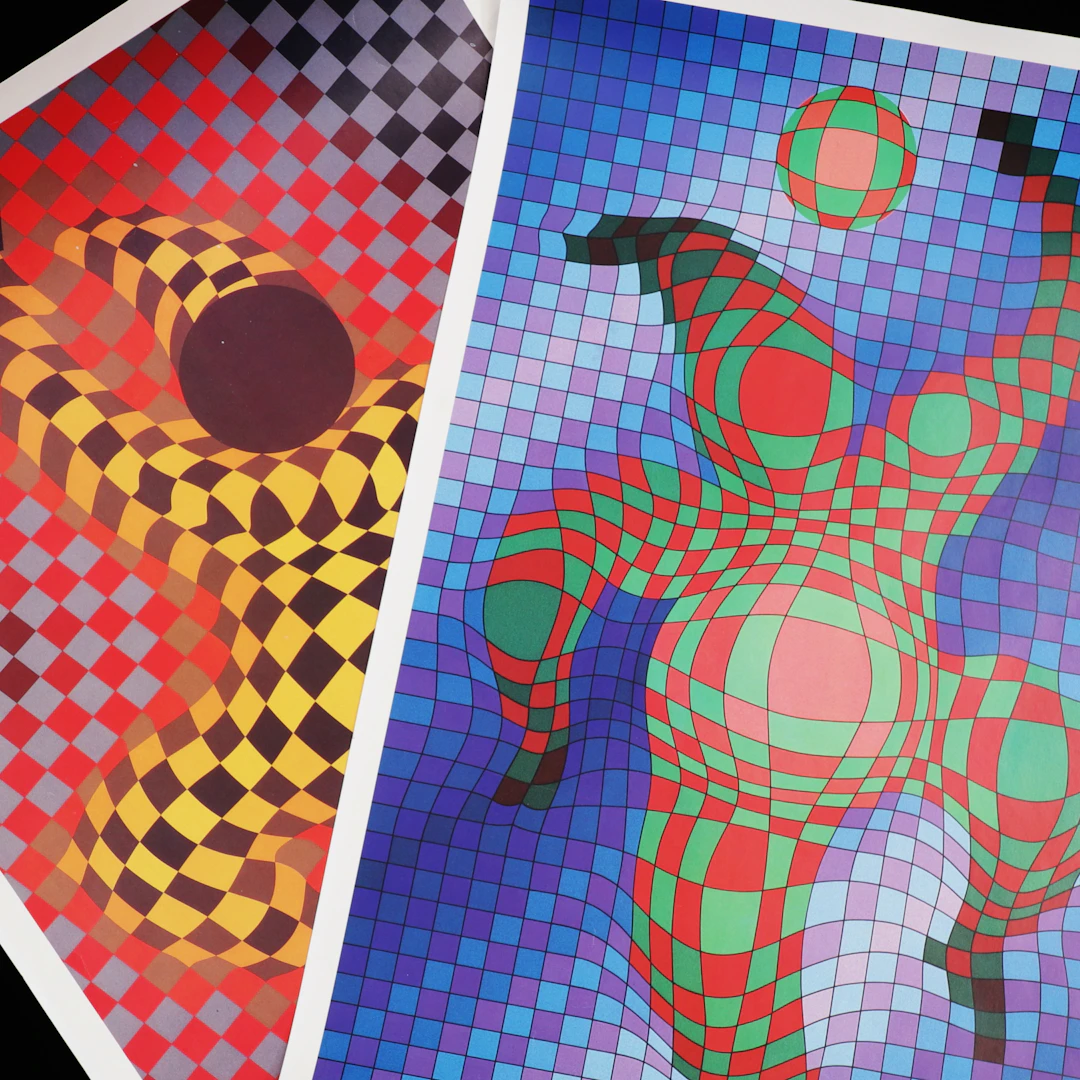 VICTOR VASARELY. Affischer, 2 st.