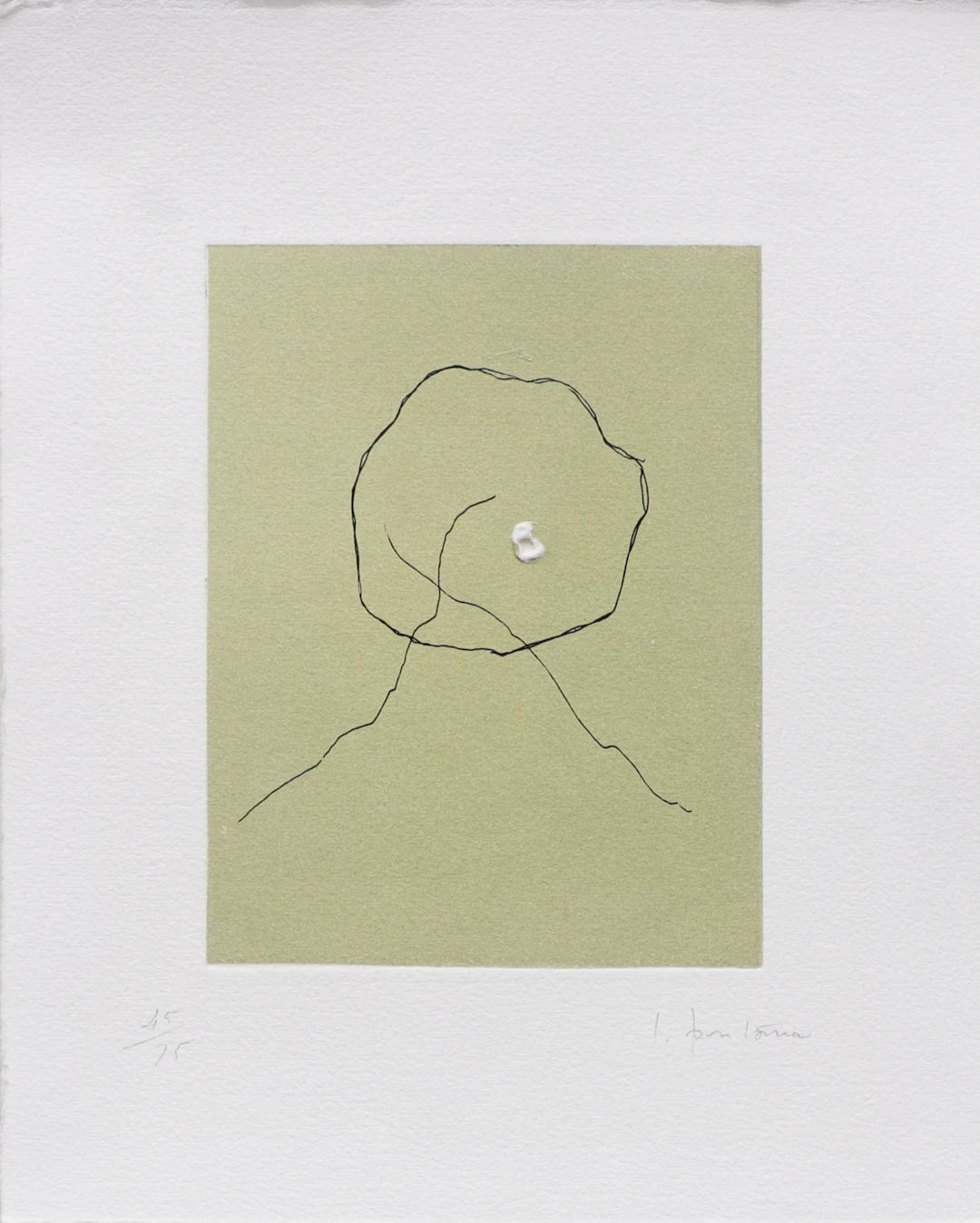 LUCIO FONTANA. "Concetto Spaziale". Akvatint, signerat och numrerat 45/75.