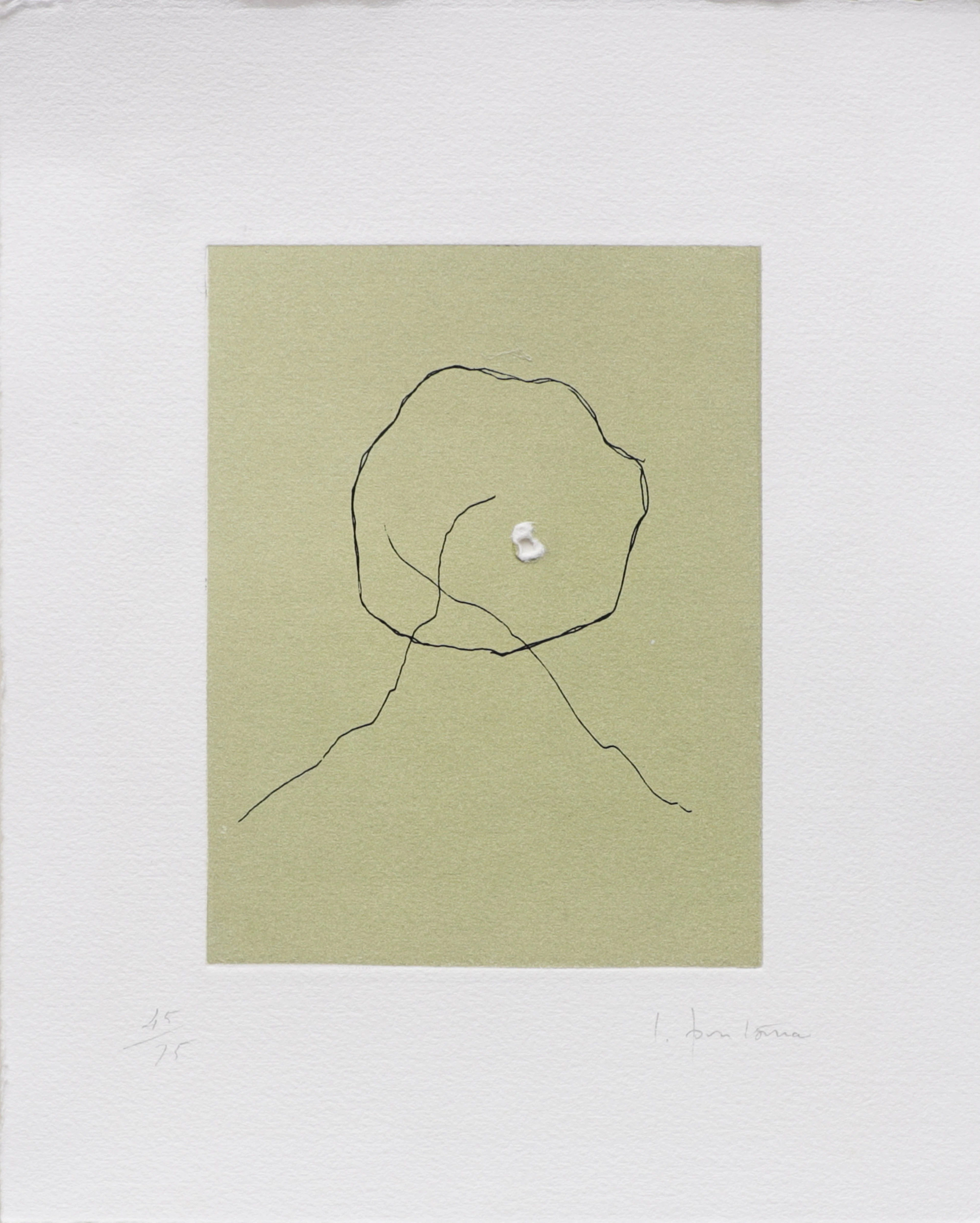 LUCIO FONTANA. "Concetto Spaziale". Akvatint, signerat och numrerat 45/75.