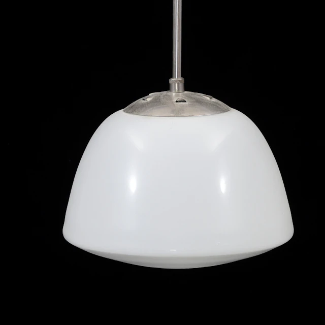 TAKLAMPA, funkis, glas/krom, 1930/40-tal.