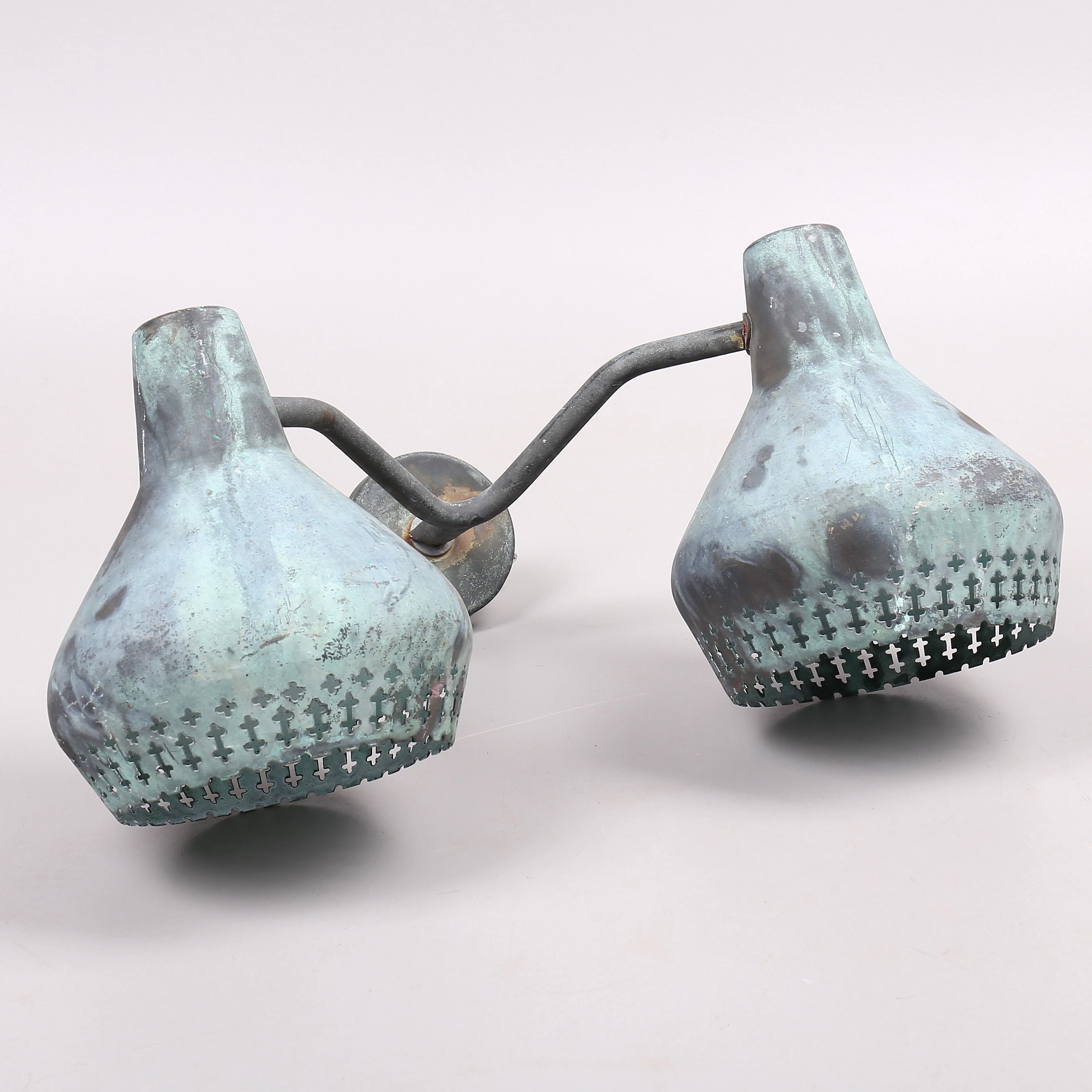 HANS BERGSTRÖM. Vägglampa för utomhusbruk, koppar, för Ateljé Lyktan, 1940-tal.