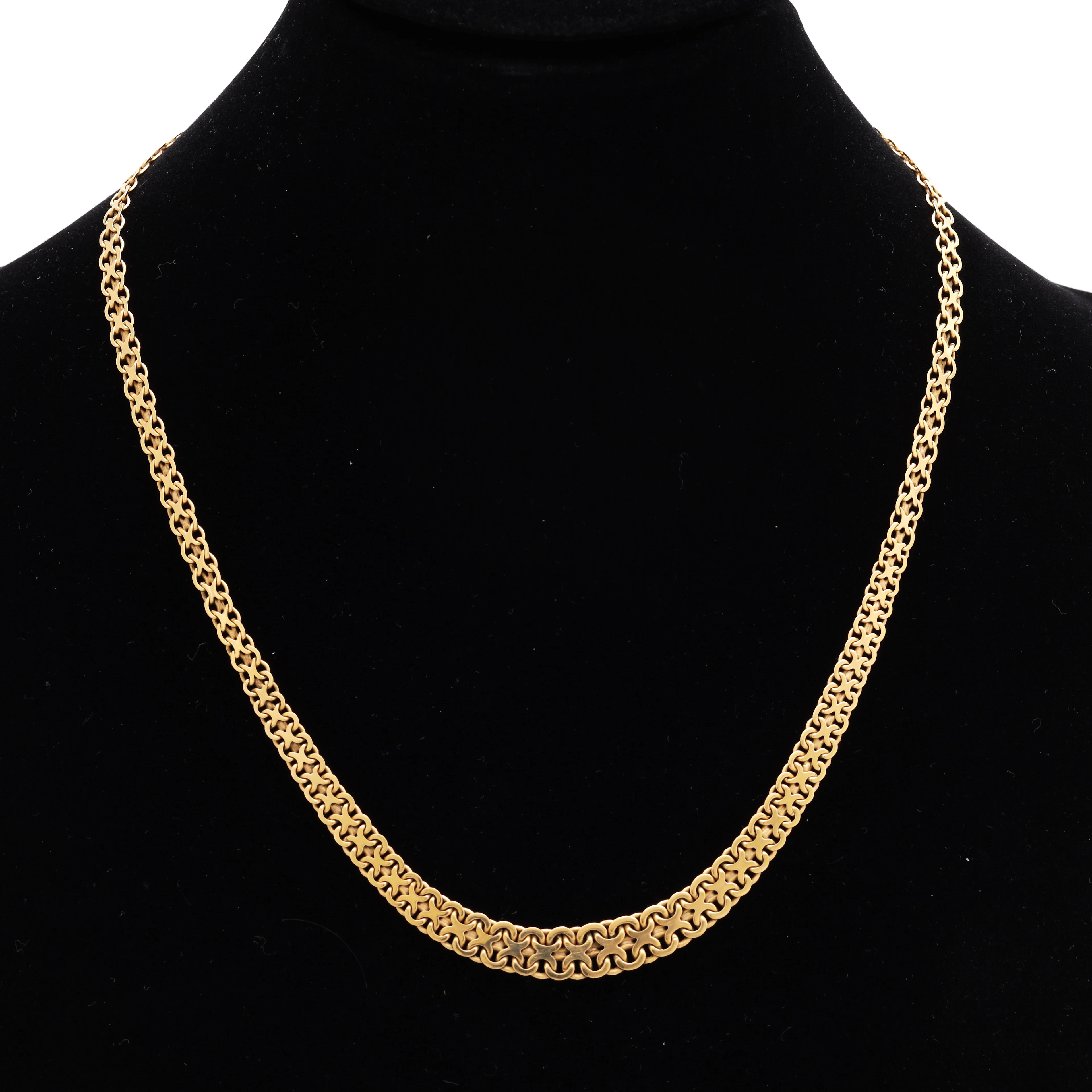 HALSBAND, guld 18k, doserad x-länk, vikt 13,19 gram.