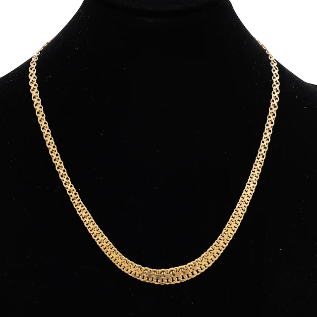 HALSBAND, guld 18k, doserad x-länk, vikt 13,19 gram.