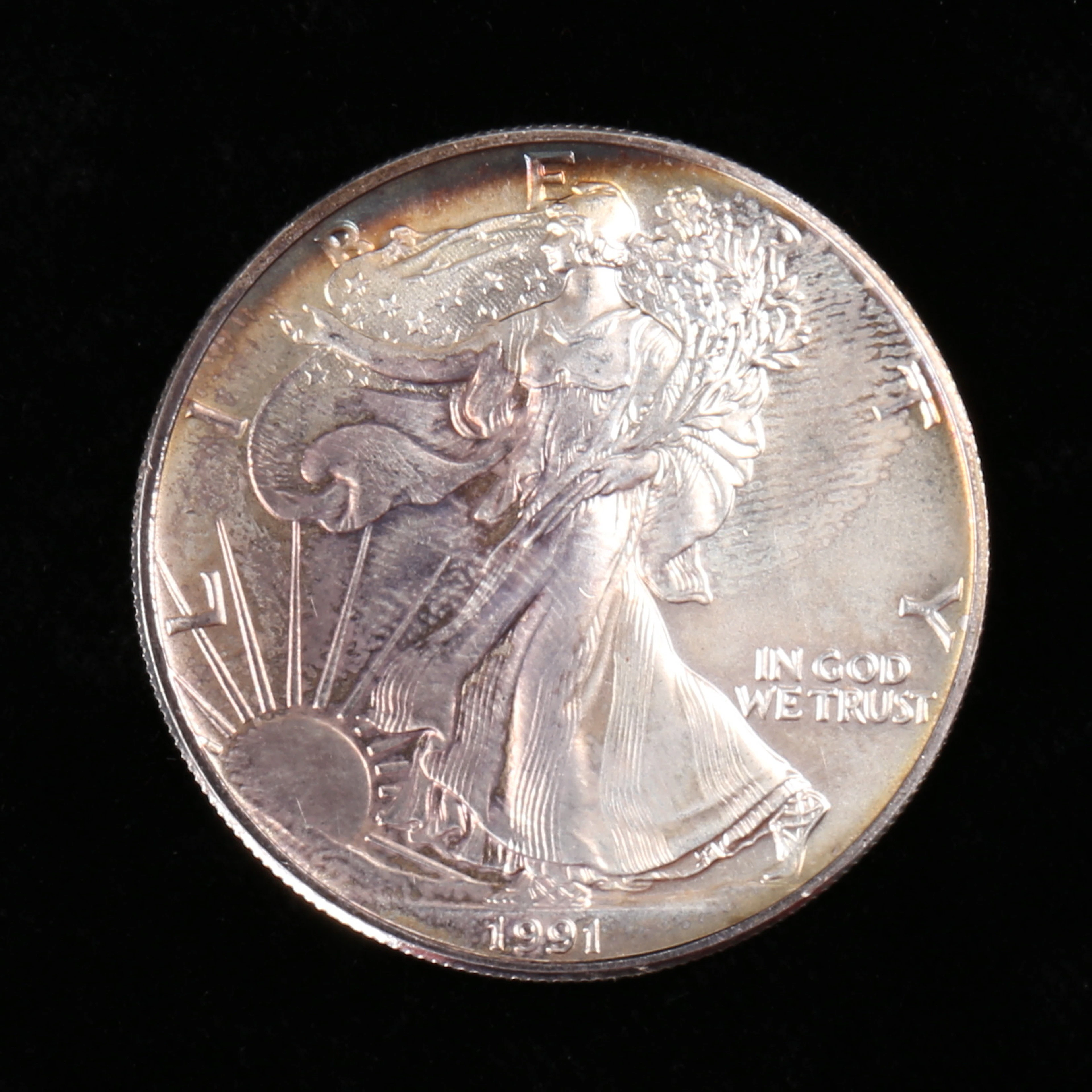 MYNT, silver, dollar, USA, 1991.