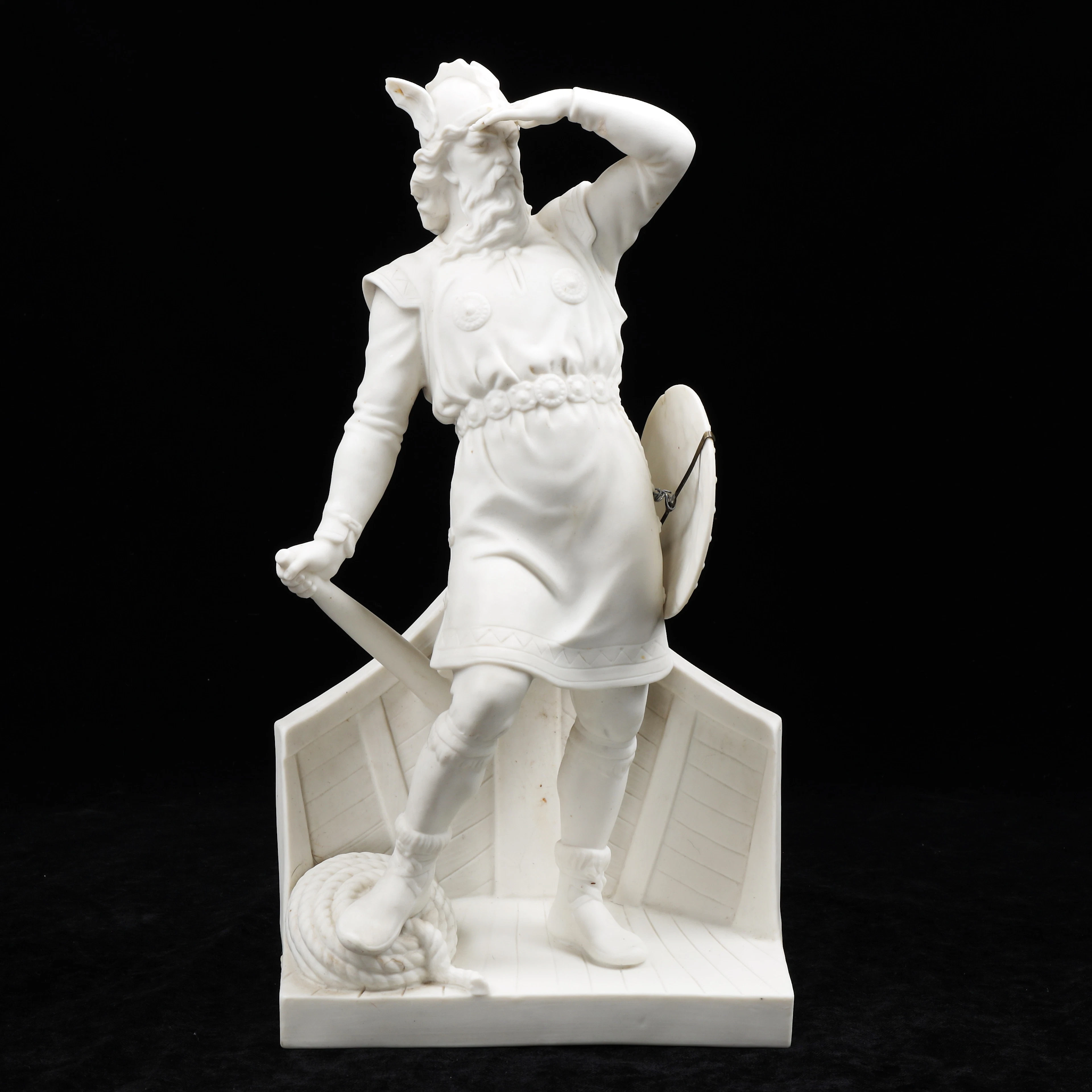 CARL JOHAN DYFVERMAN. EFTER. Figurin, parian, "Vikingen", Gustafsberg.