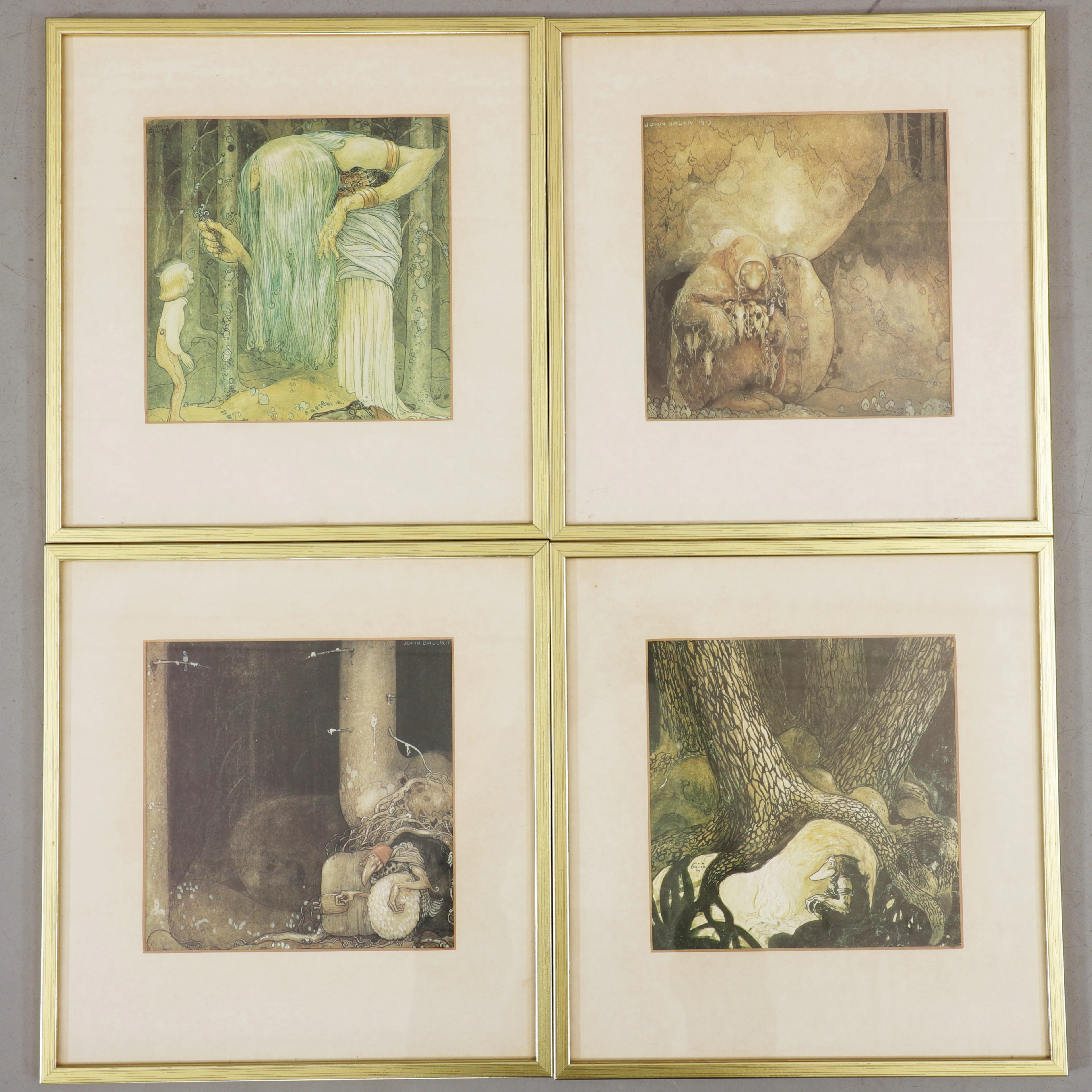 JOHN BAUER. Tryck, 4 st.
