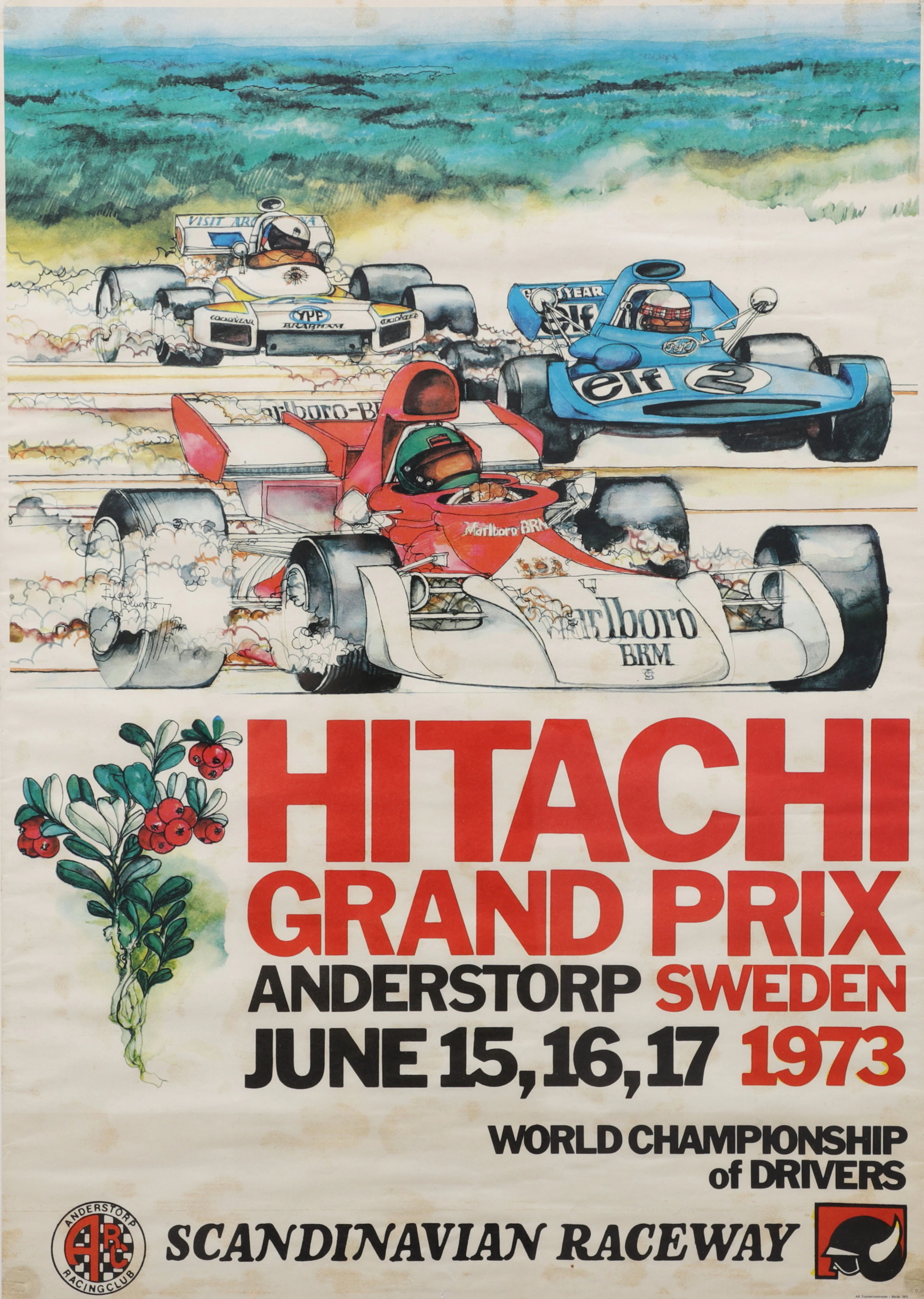 HITACHI GRAND PRIX, Anderstorp, affisch.