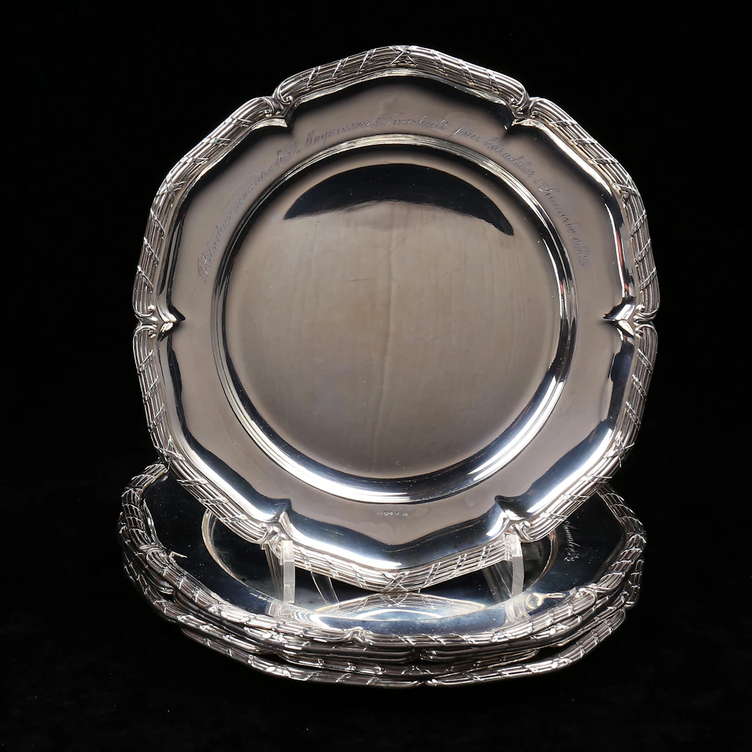 ASSIETTER, 6 st, silver, GAB, Stockholm 1924, vikt 1611 gram.
