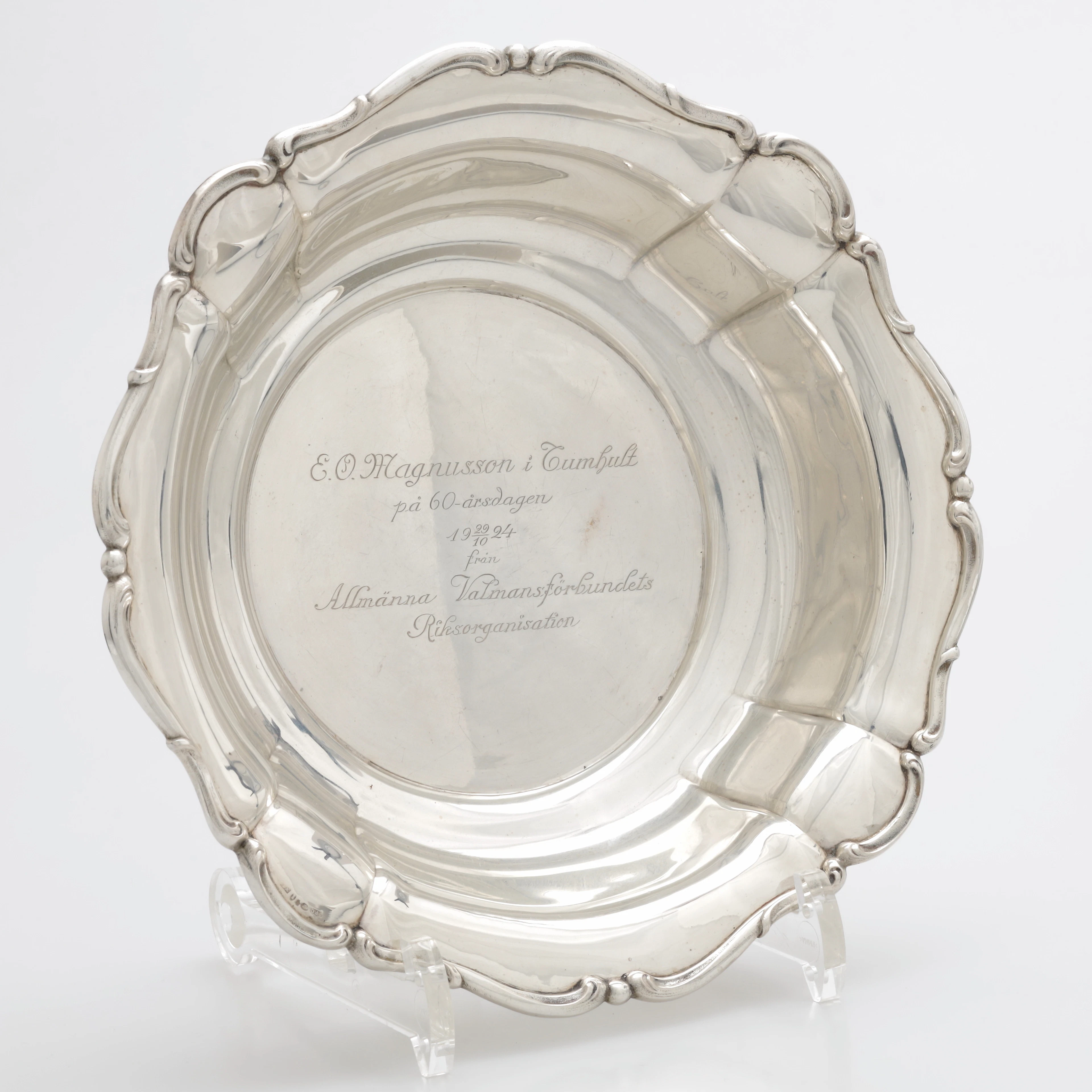 SKÅL, silver, Stockholm 1924, vikt 307 gram.