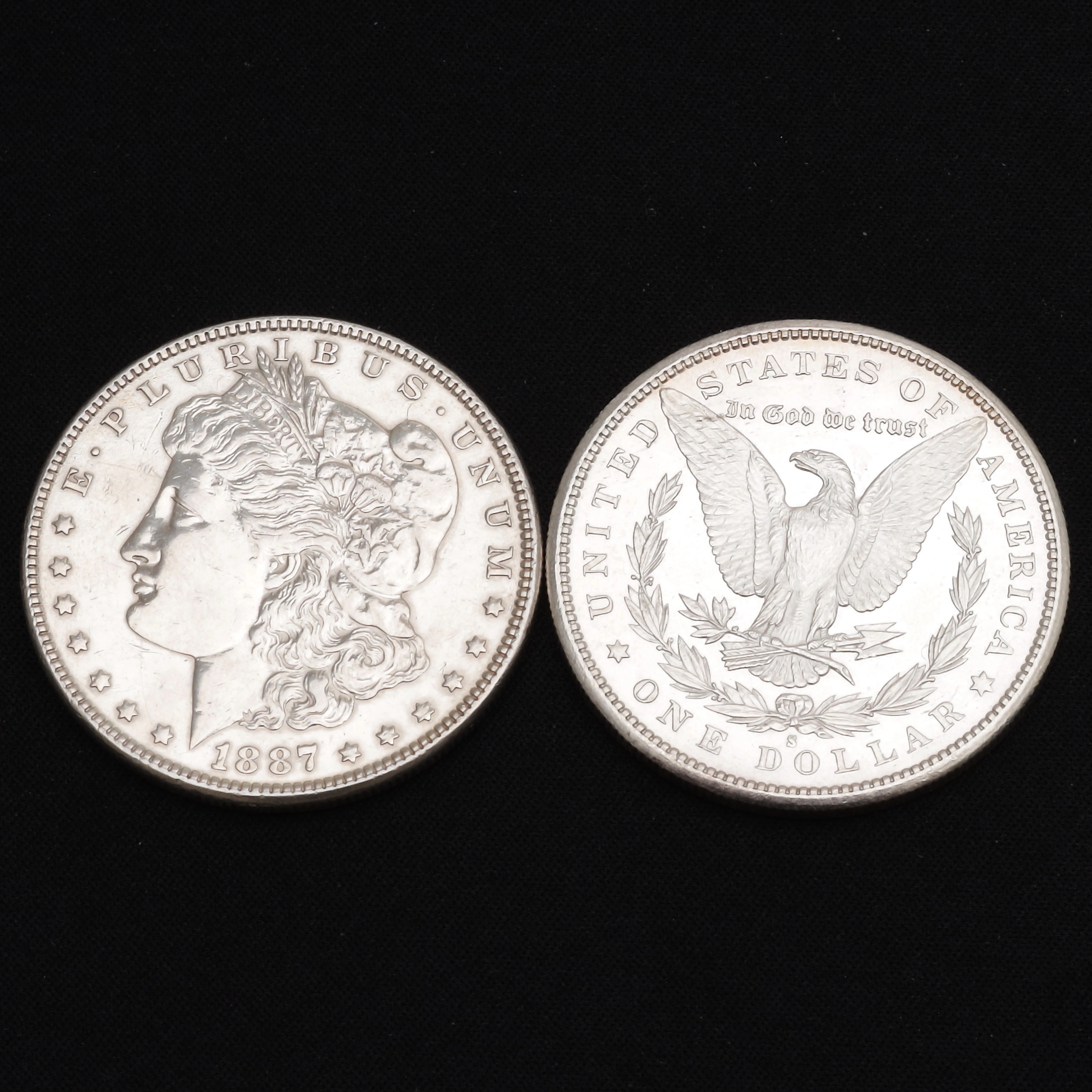 MYNT, 2 st, silver, dollar, USA, 1881-1887.