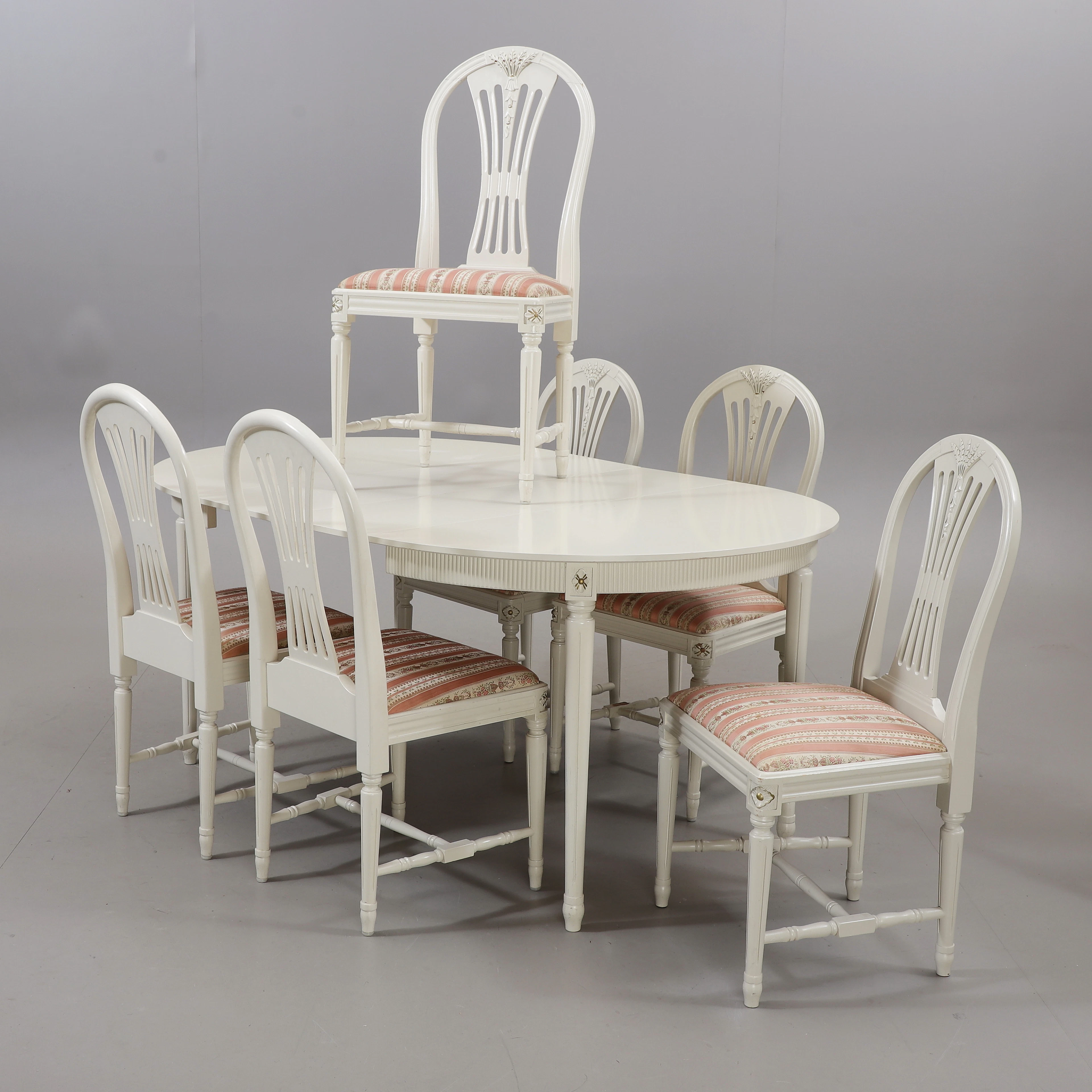 MATSALSMÖBEL, 7 delar, gustaviansk stil, 1900-talets mitt.