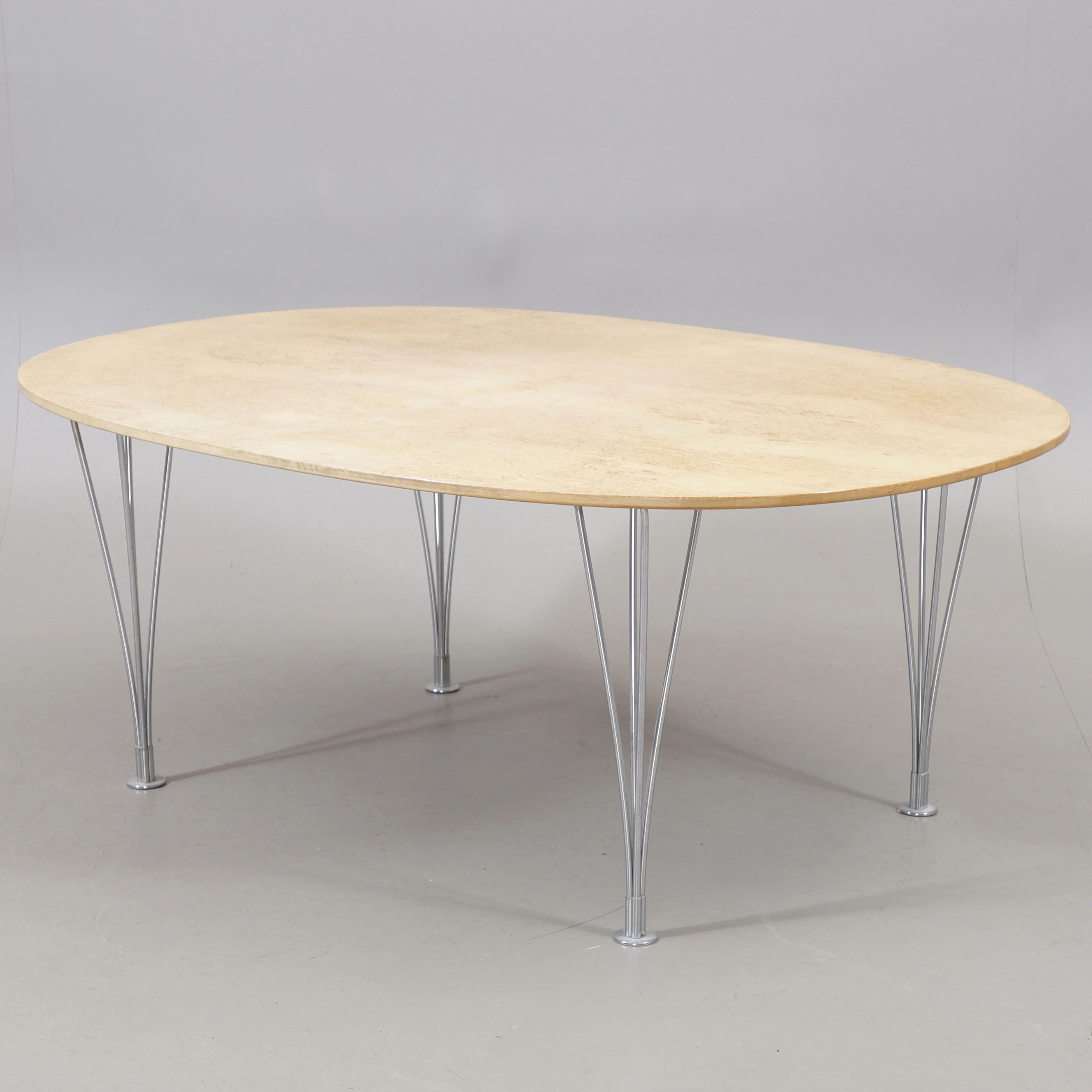 BRUNO MATHSSON/ PIET HEIN. Soffbord, "Superelips'', masurbjörk.