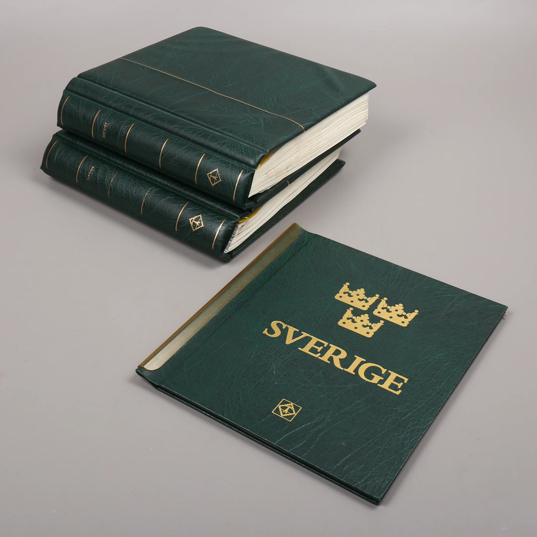 FRIMÄRKSSAMLING, 3 st album, Sverige, 1976-2010.