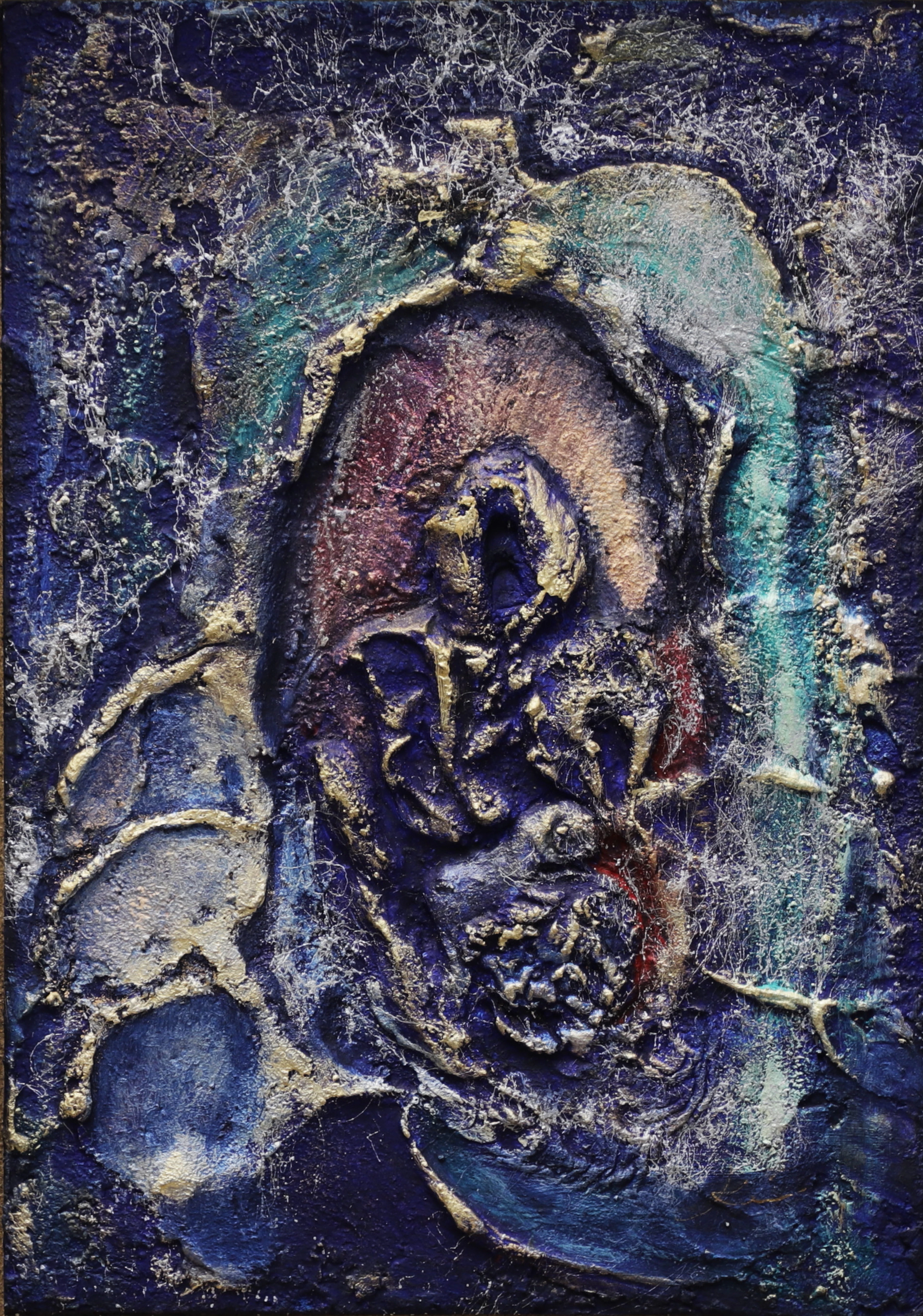 CHRISTIN OHLIN (1946-2025). Abstrakt komposition på pannå, signerad.