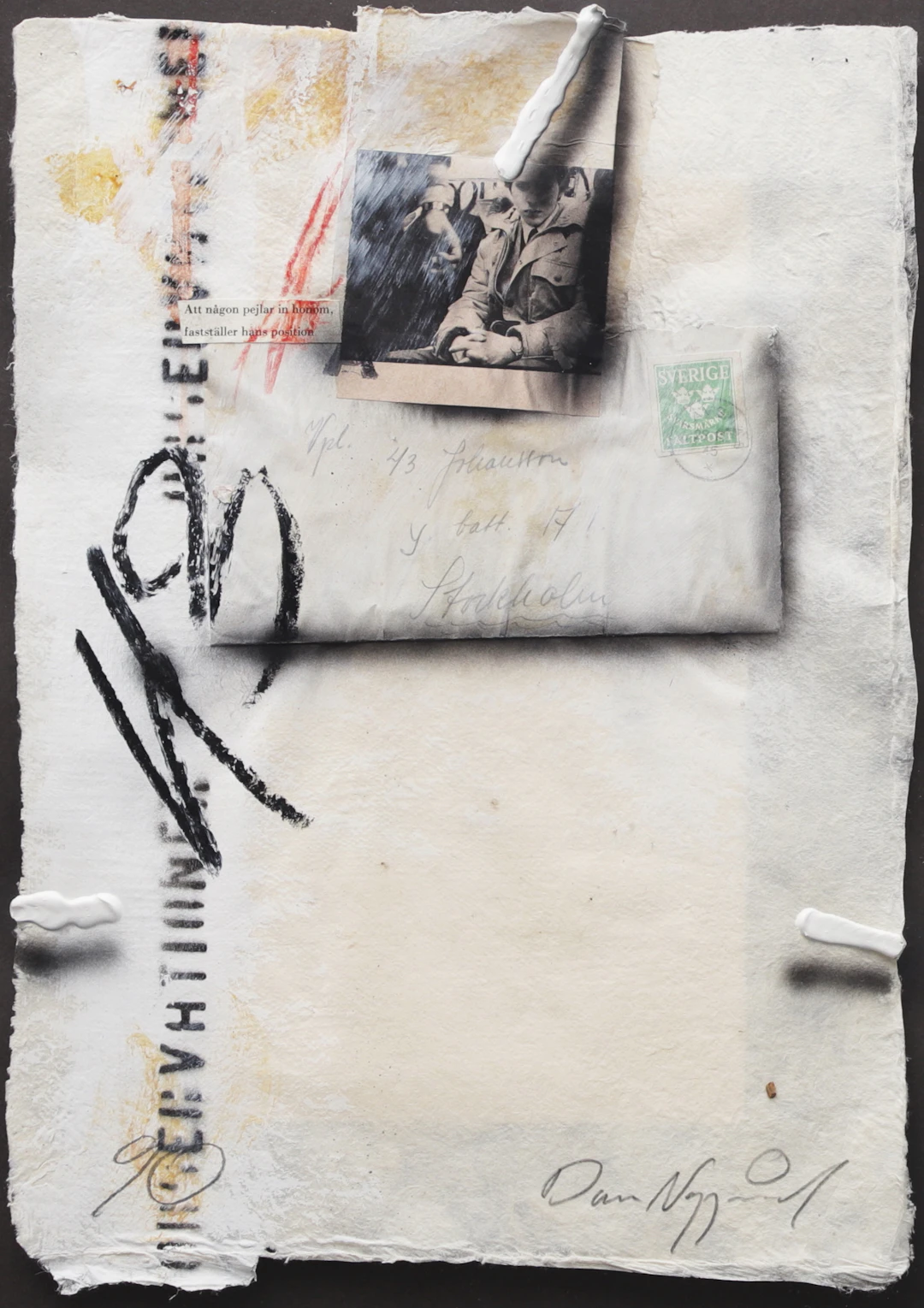 DAN NYGÅRD. Collage. Blandteknik, signerad.