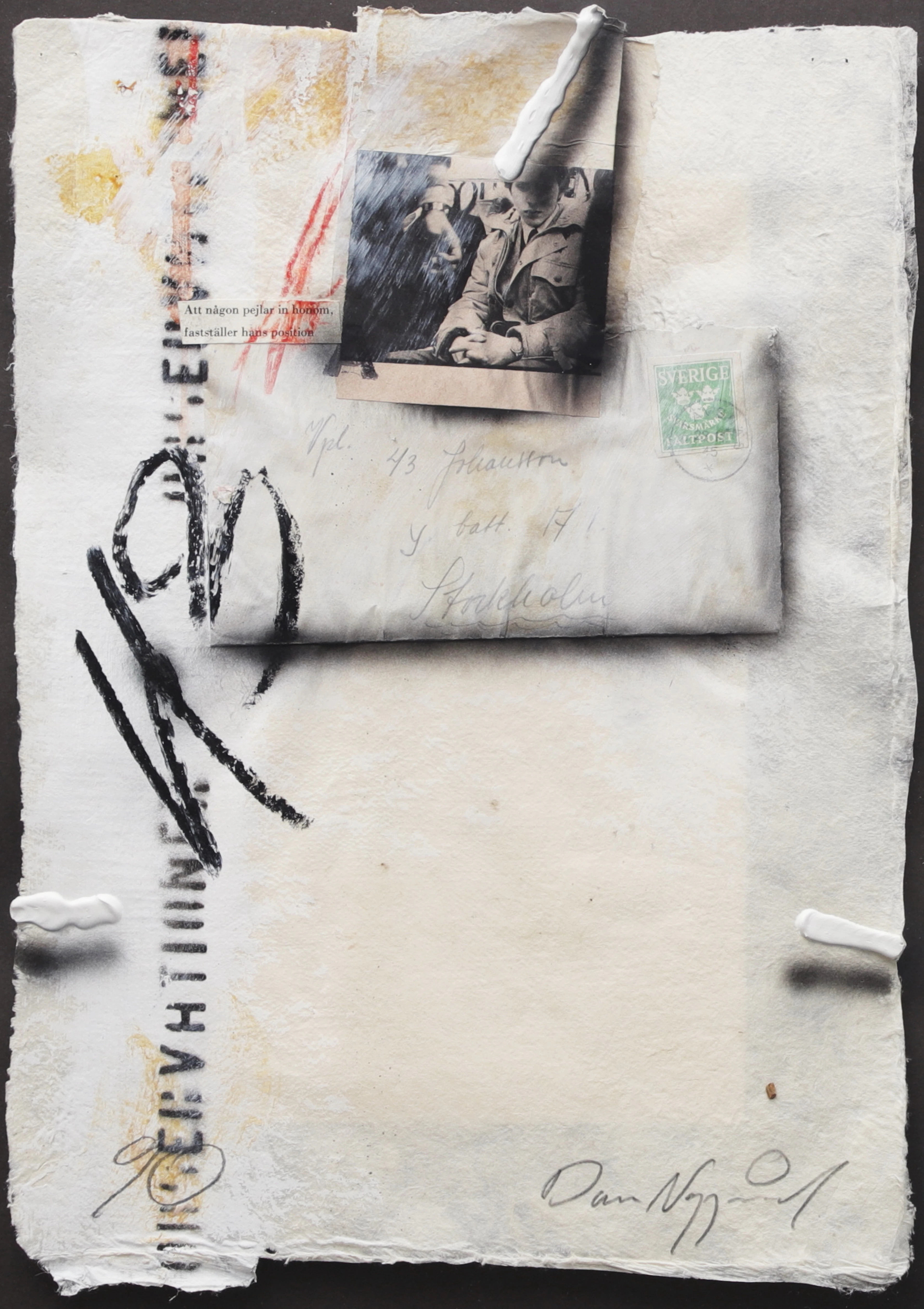 DAN NYGÅRD. Collage. Blandteknik, signerad.