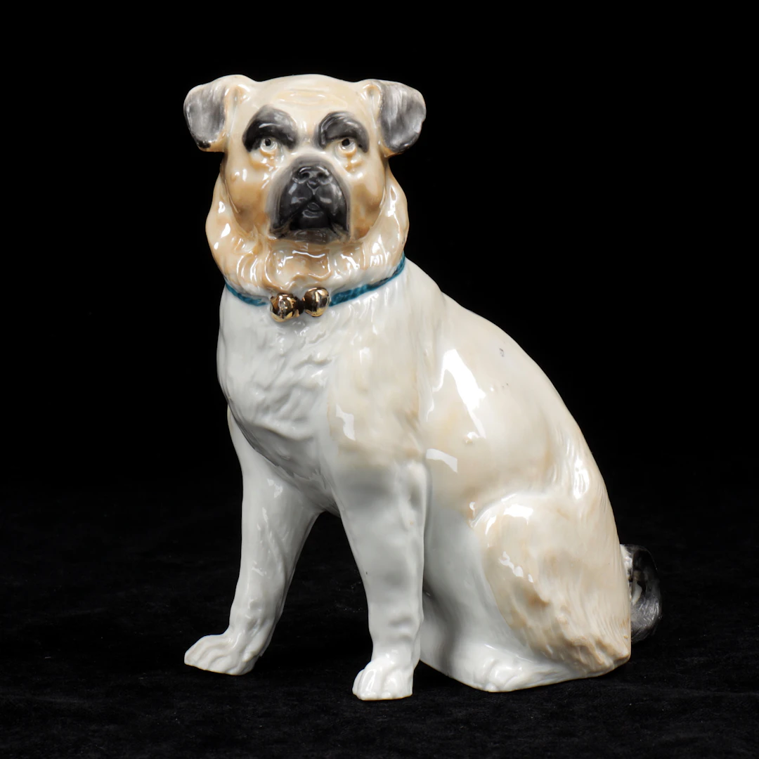 FIGURIN, hund, porslin, 1900-talets mitt.