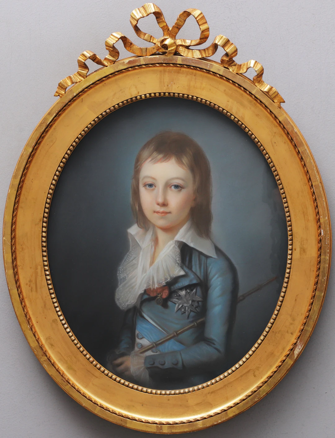 PORTRÄTT, Ludvig XVII. Pastell, osignerat.