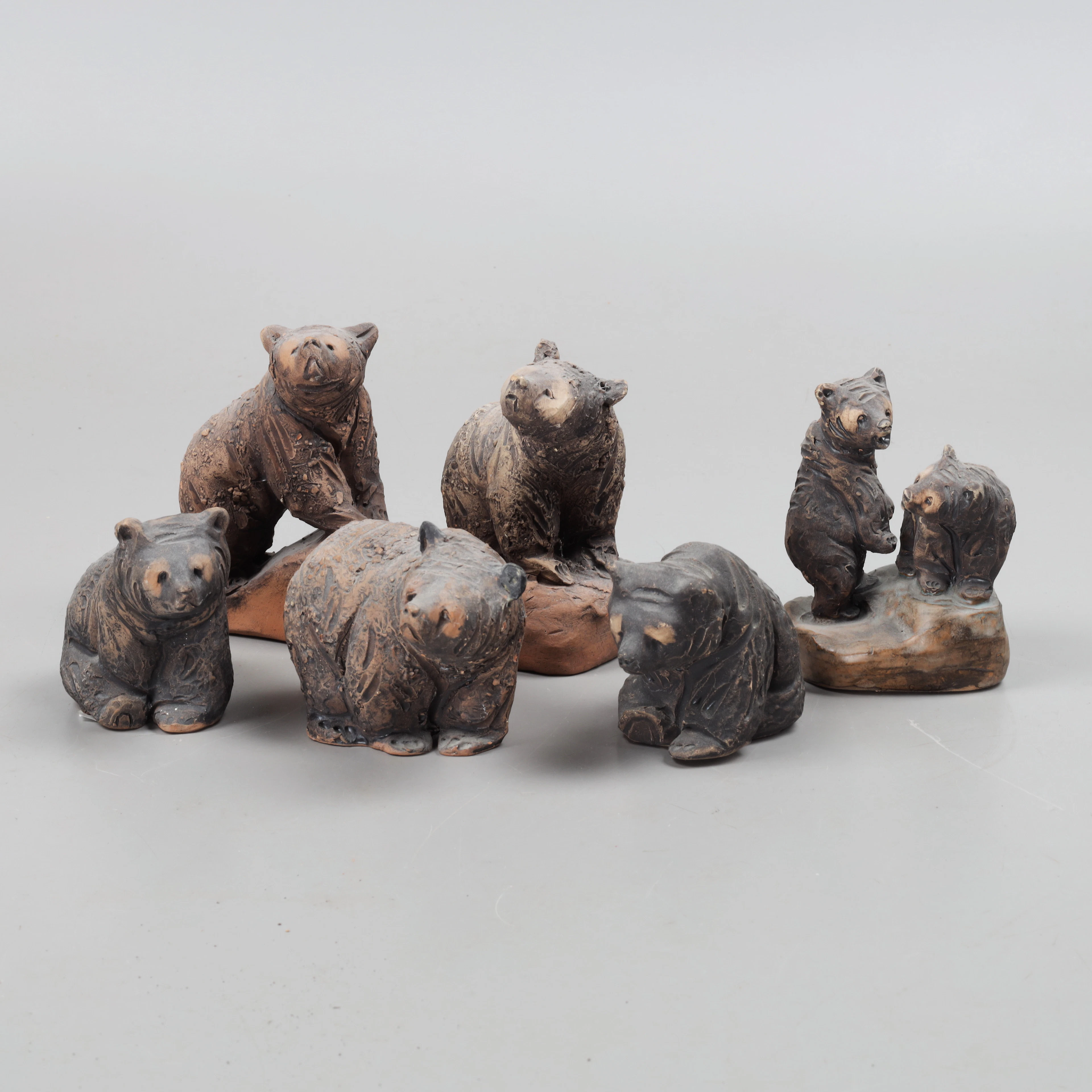 FIGURINER, 6 st, björnar, keramik, Tilgmans.