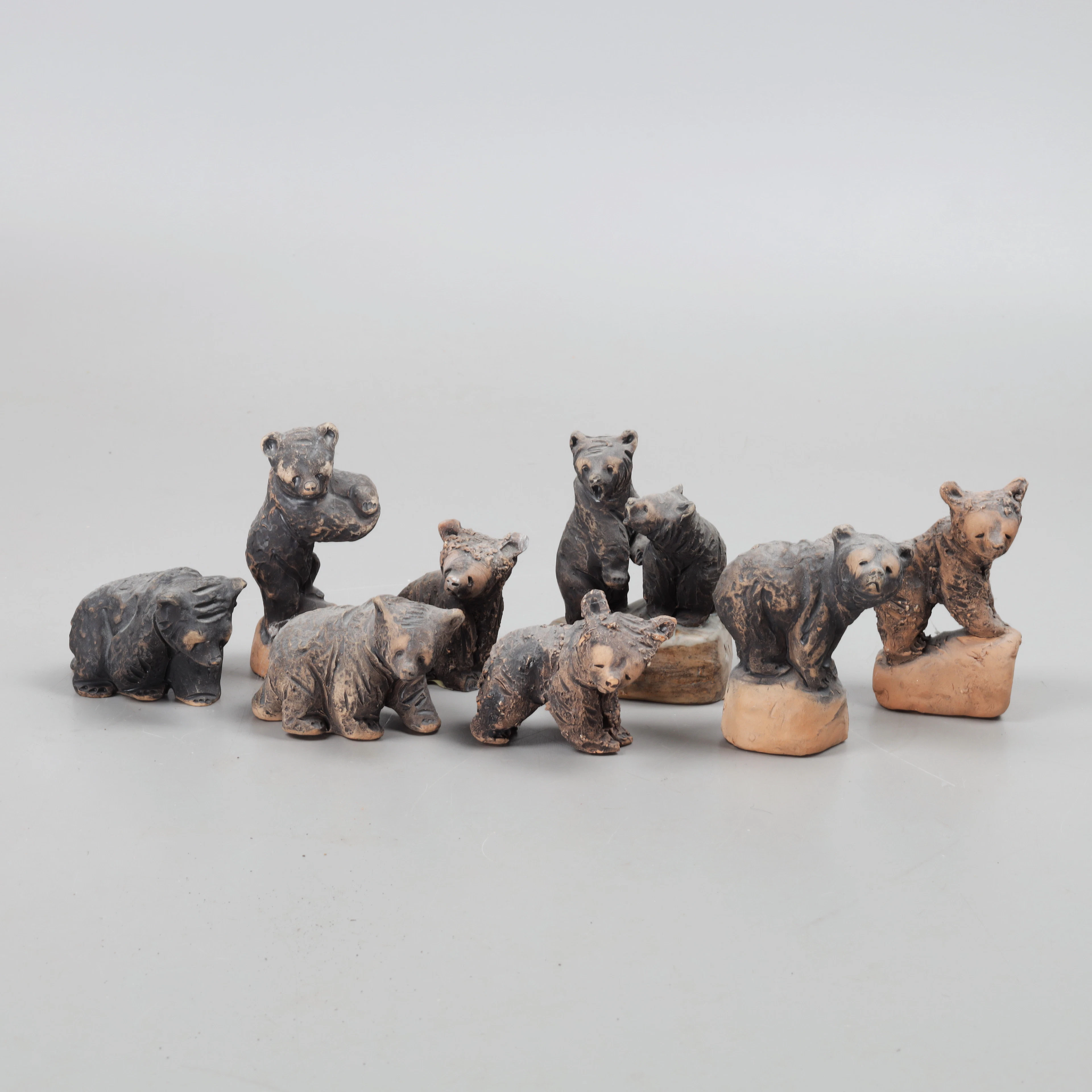 FIGURINER, 8 st, björnar, keramik, Tilgmans.