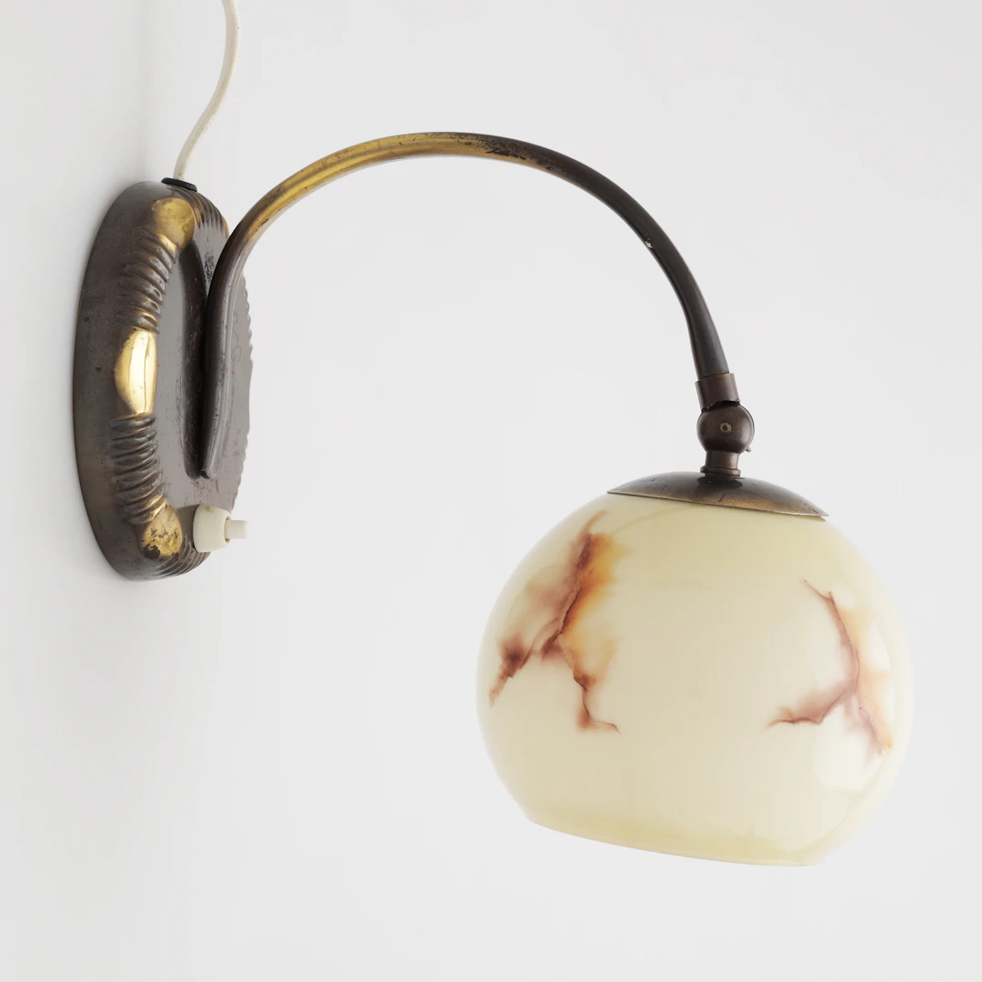 VÄGGLAMPA, art deco, 1900-talets mitt.