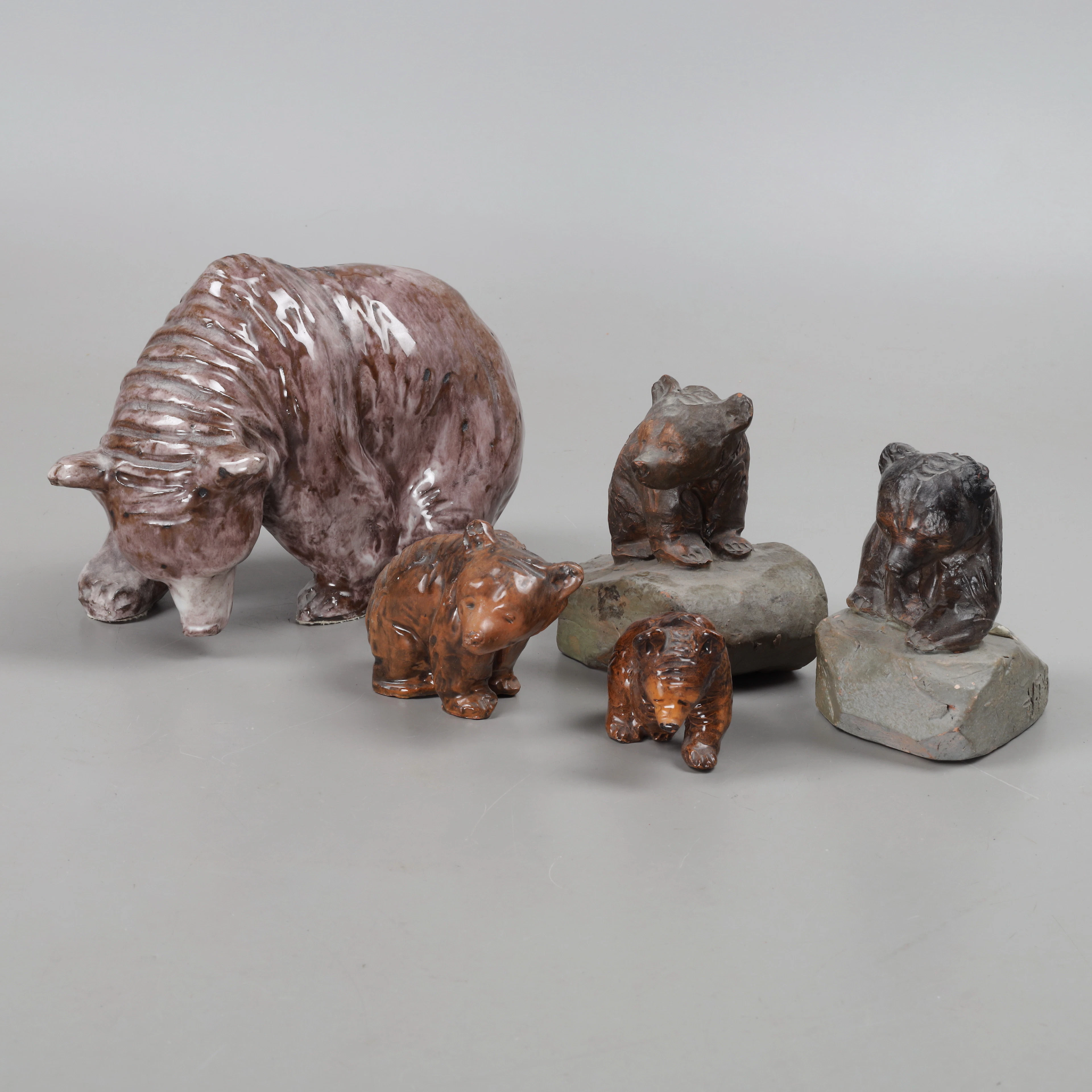 FIGURINER, 8 st, björnar, keramik, Tilgmans.