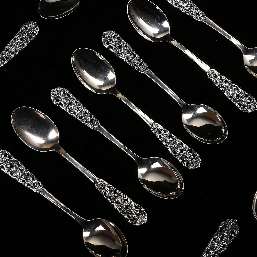 KAFFESKEDAR, 11 st, silver, totalvikt 125 gram.