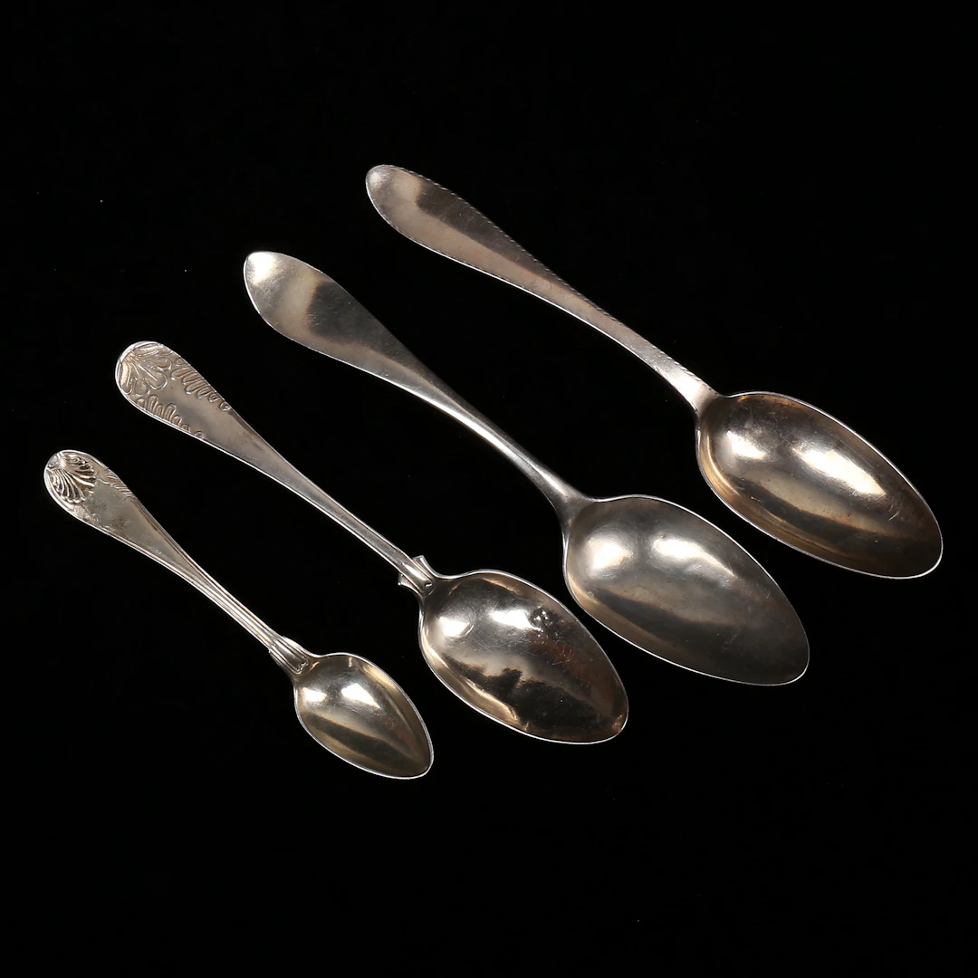 SKEDAR, 4 st, silver, 1800-tal, vikt 156 gram.