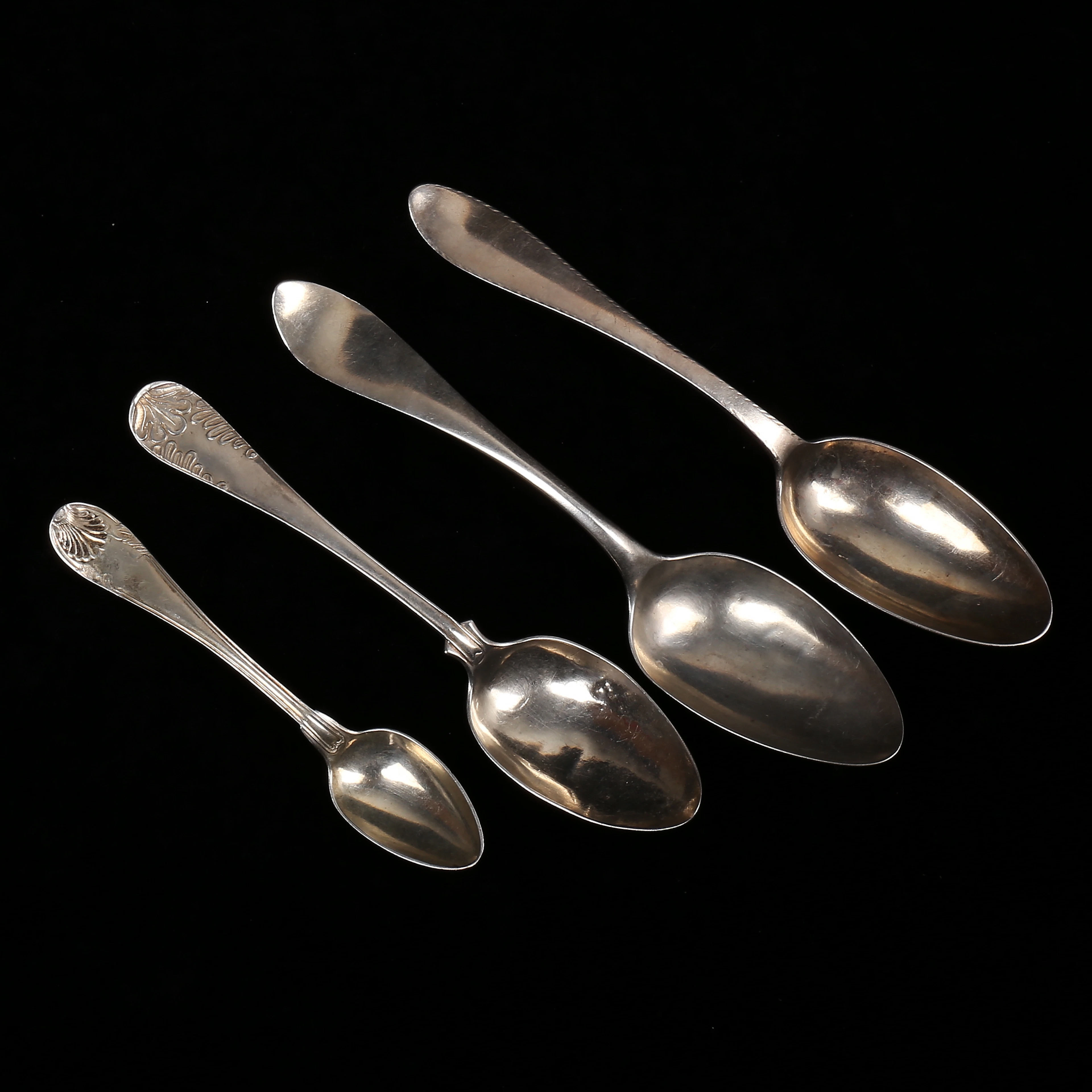 SKEDAR, 4 st, silver, 1800-tal, vikt 156 gram.