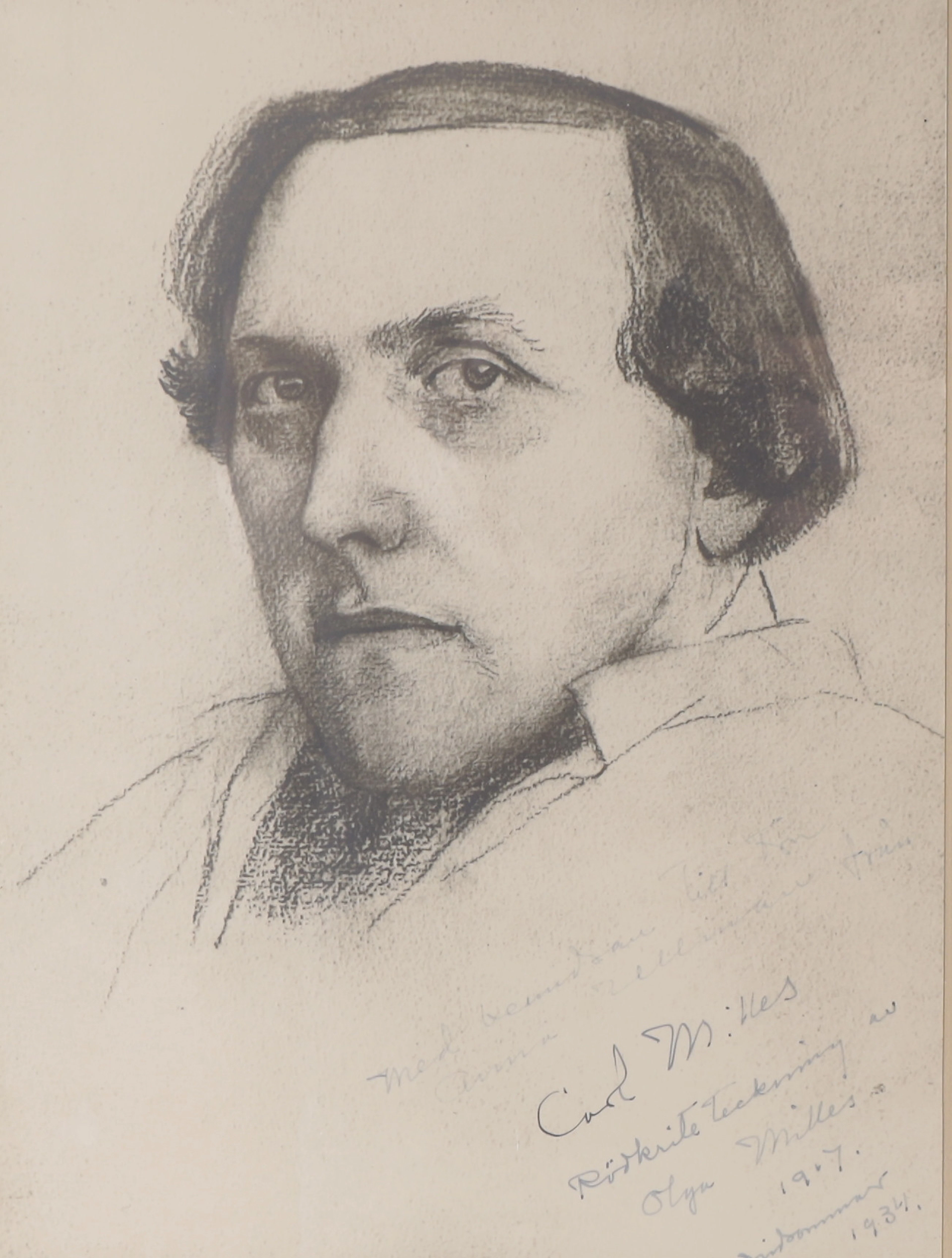 PORTRÄTT av Carl Milles, tryck.