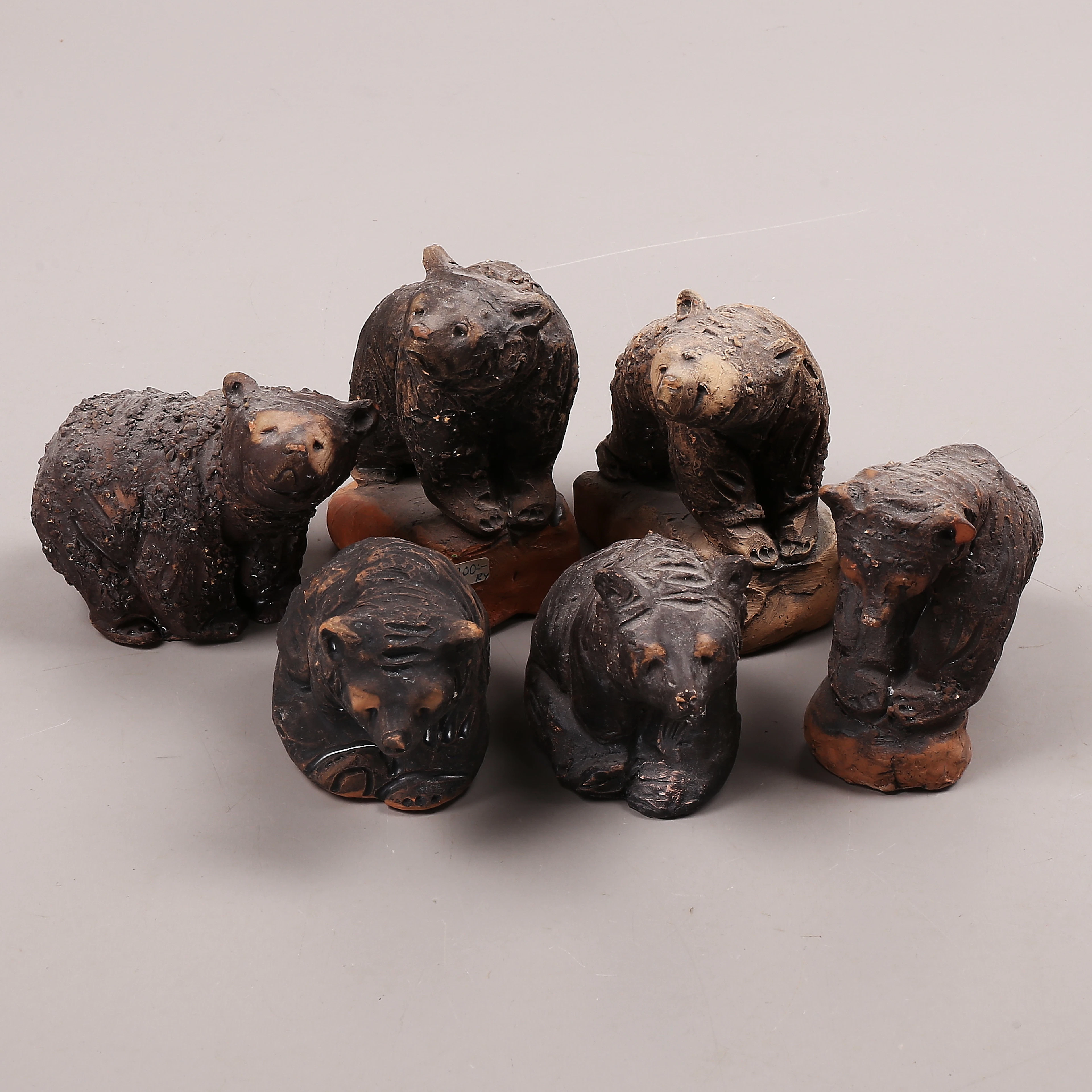 FIGURINER, 6 st, björnar, keramik, Tilgmans.