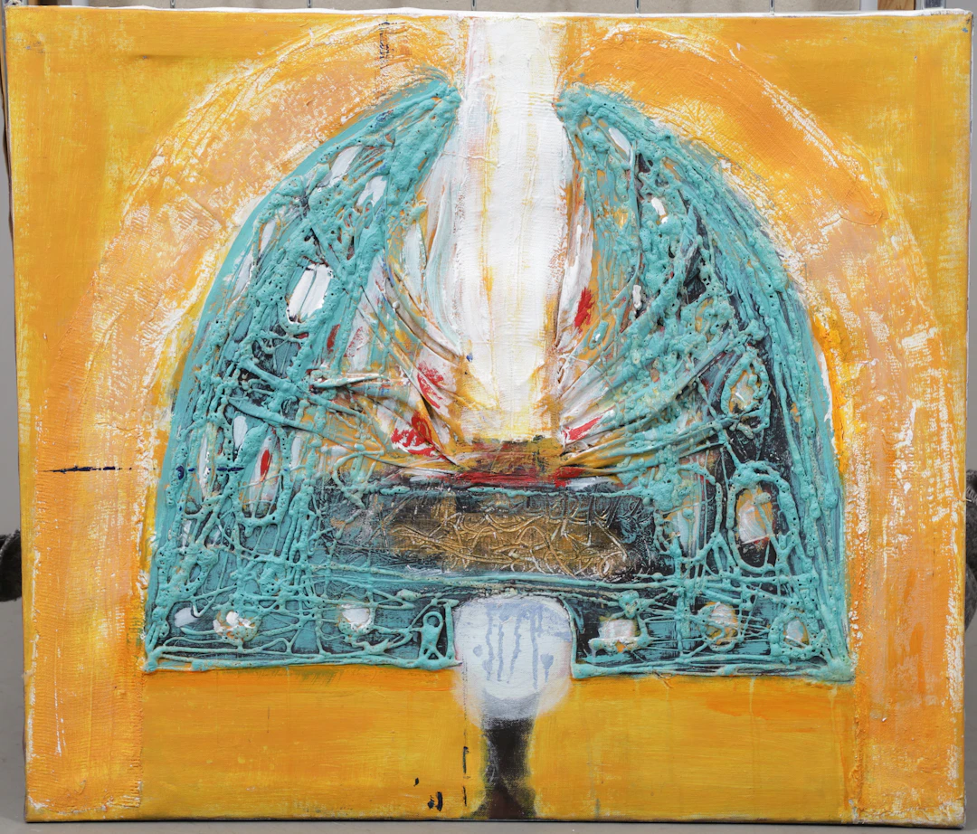 CHRISTIN OHLIN (1946-2025). Komposition, olja på duk.