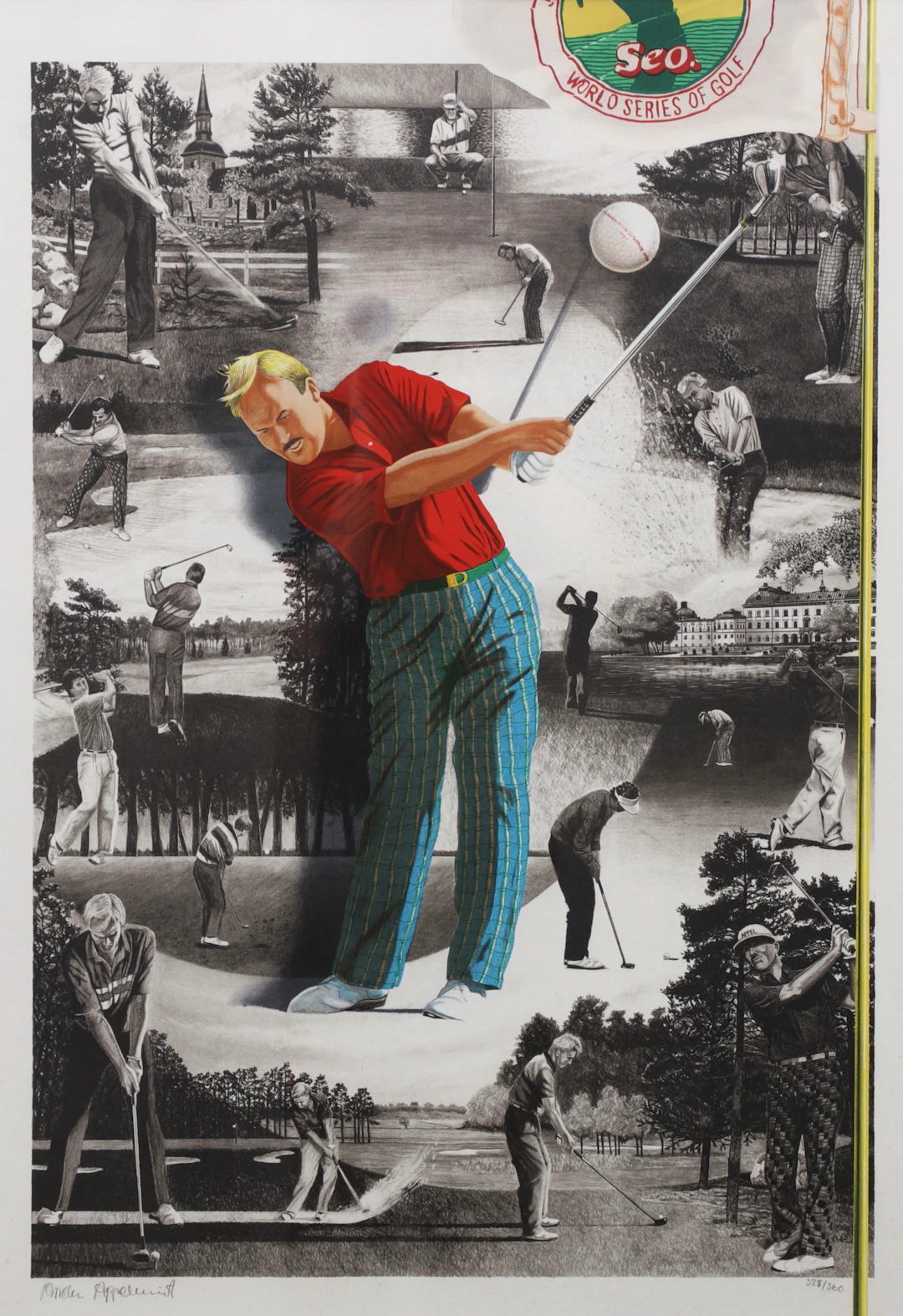 ANDERS APPELKVIST. Golfspelare. Färglitografi, signerad och numrerad 328/360.