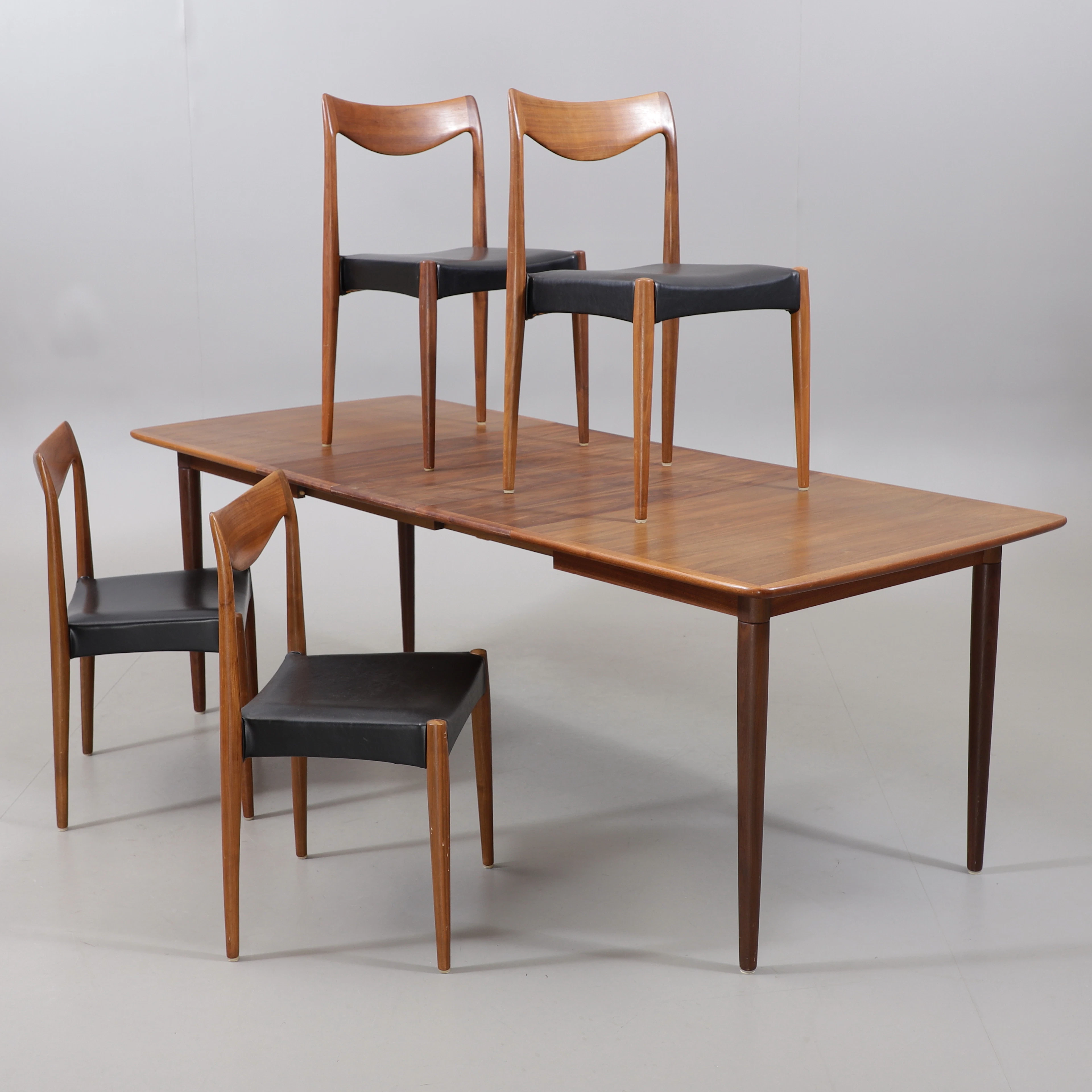 MATSALSMÖBEL, 5 delar, teak, Gustav Bahus, Norge.