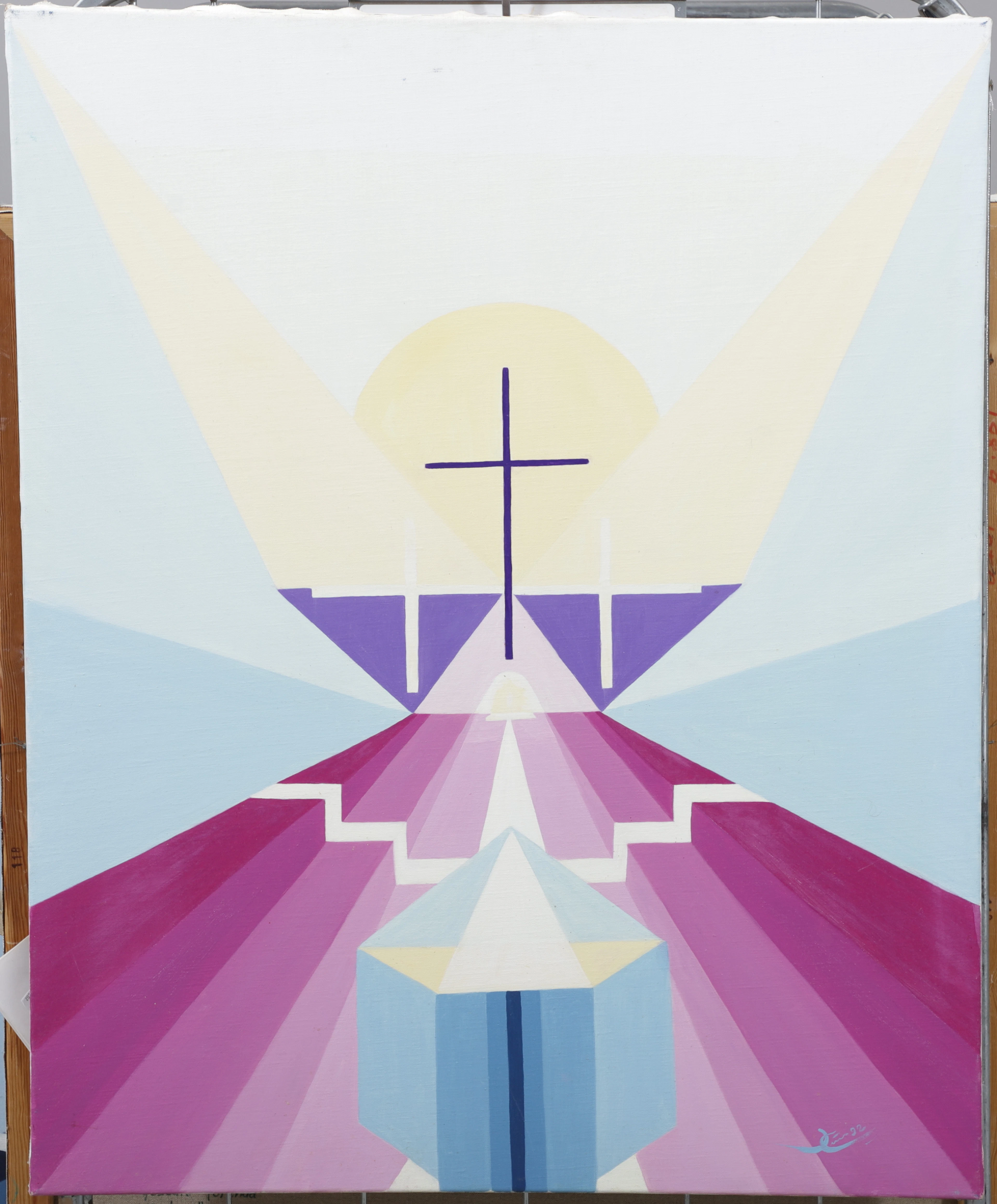 CHRISTIN OHLIN (1946-2025). "Lambda", olja på duk, signerad och daterad -92.