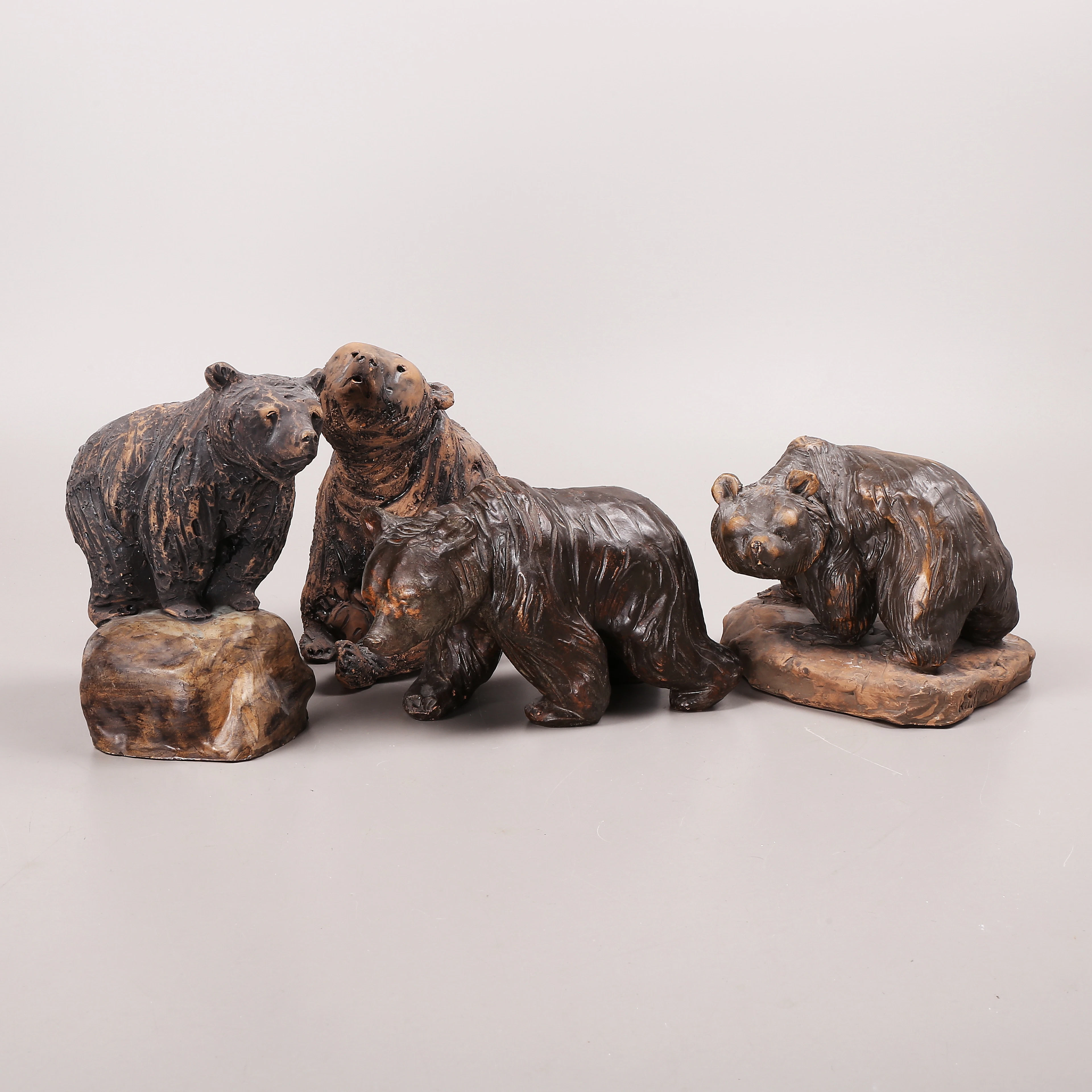 FIGURINER, 4 st, björnar, keramik, Tilgmans.