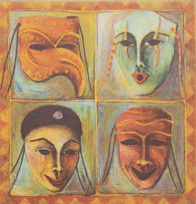 IRENE JARZ. "Masker IX". Färgetsning, signerad och numrerad 157/200.