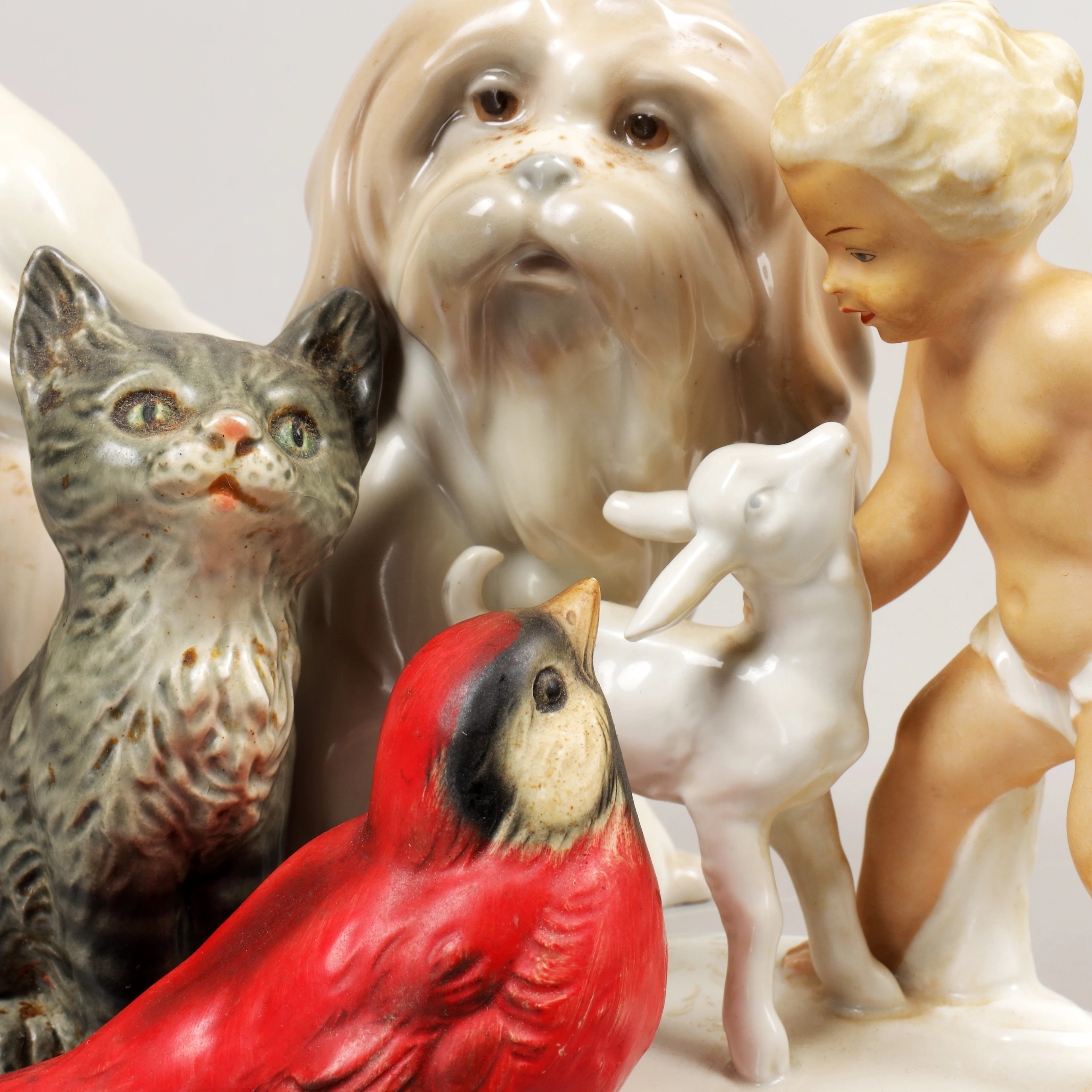 FIGURINER, 5 st, Goebel, Lladro, Schaubach, 1900-talets andra hälft.