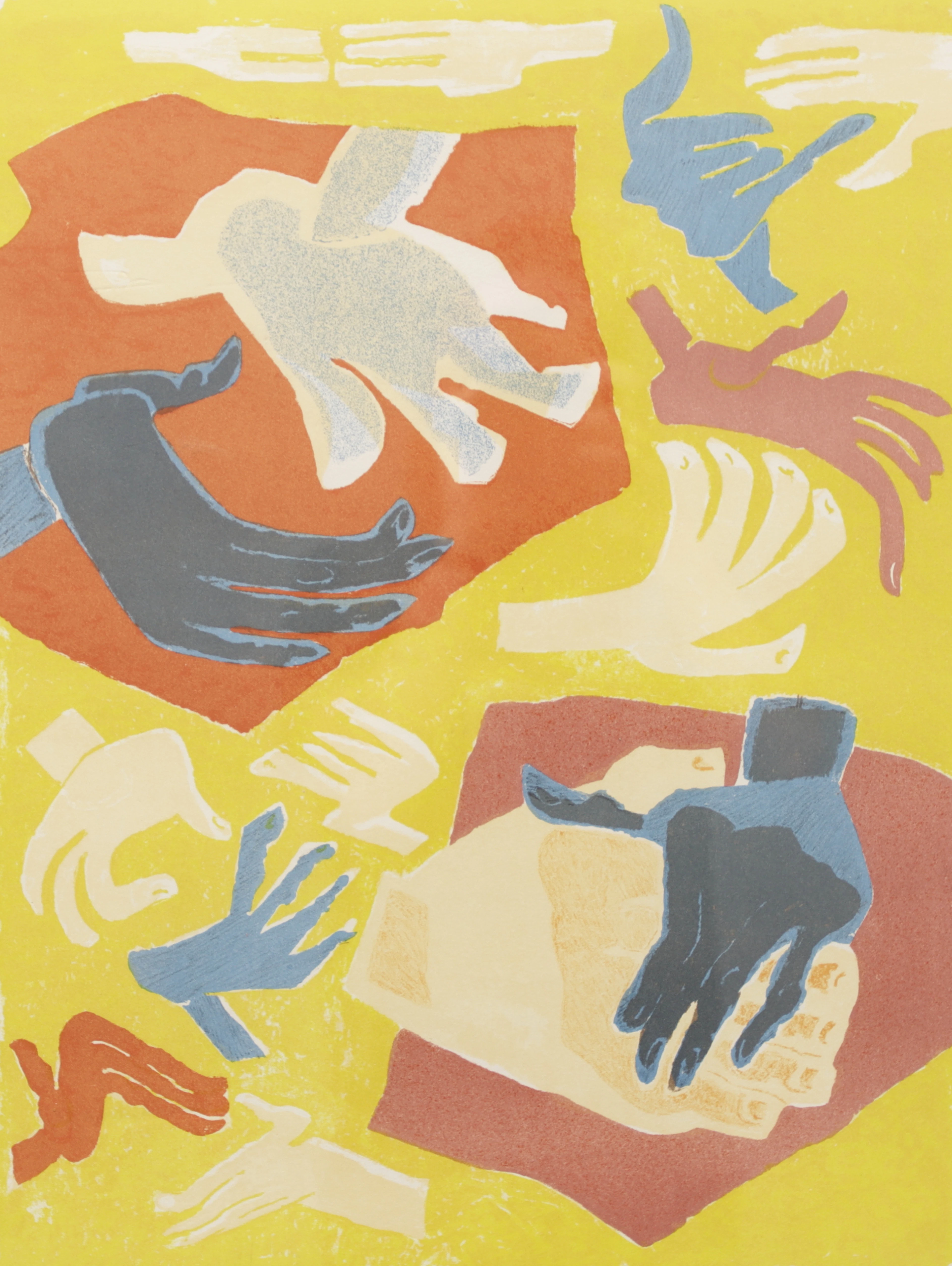 VERA NILSSON. "Händer I", färglitografi, signerad och numrerad 108/260.