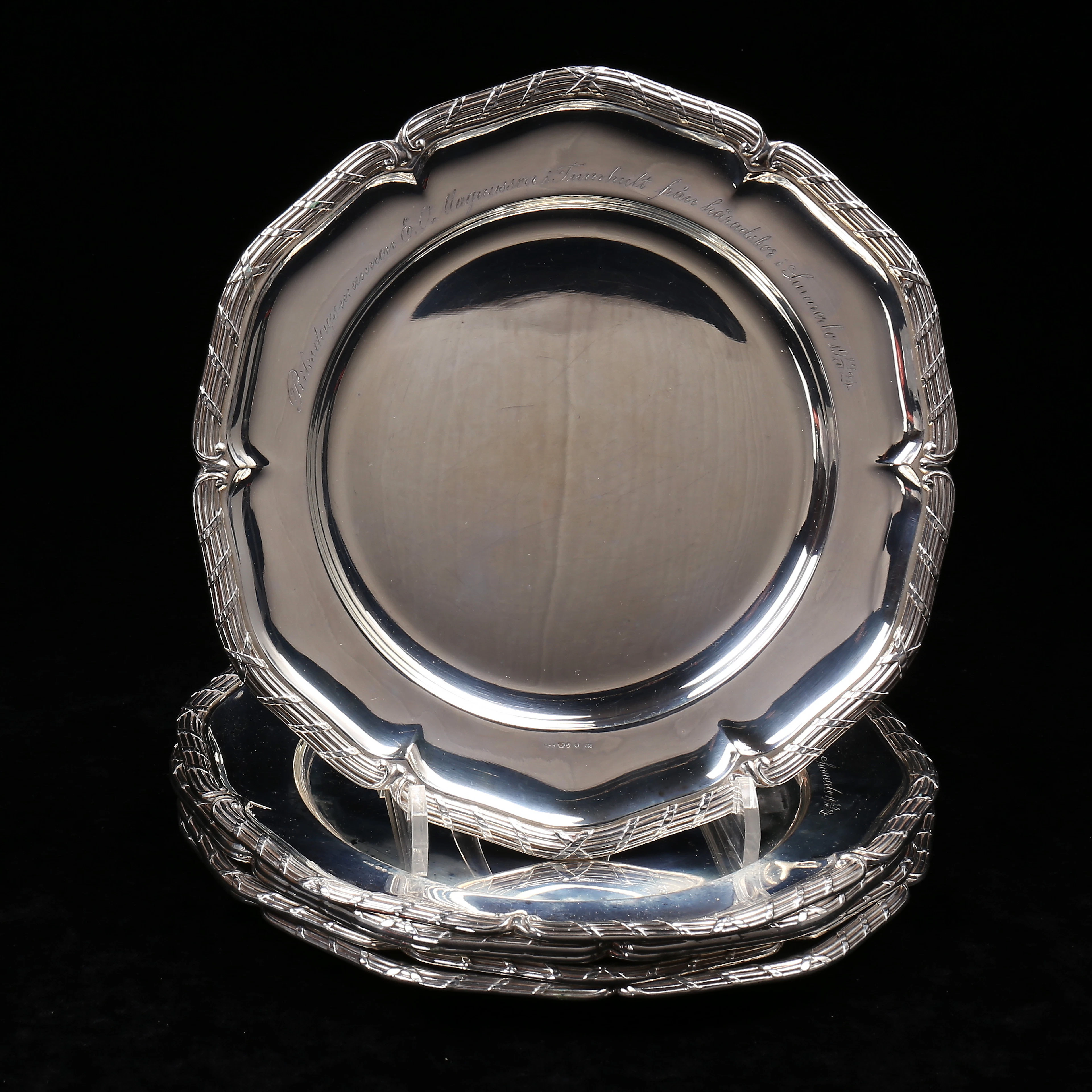 ASSIETTER, 6 st, silver, GAB, Stockholm 1924, vikt 1611 gram.