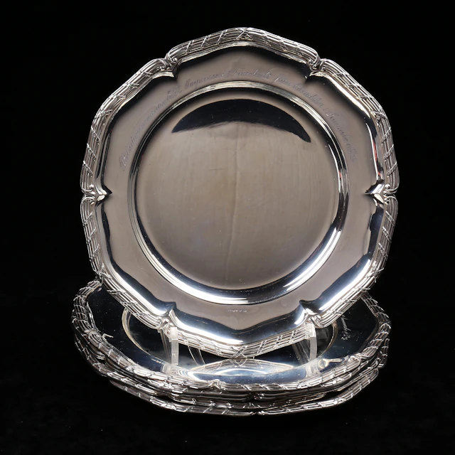 ASSIETTER, 6 st, silver, GAB, Stockholm 1924, vikt 1611 gram.