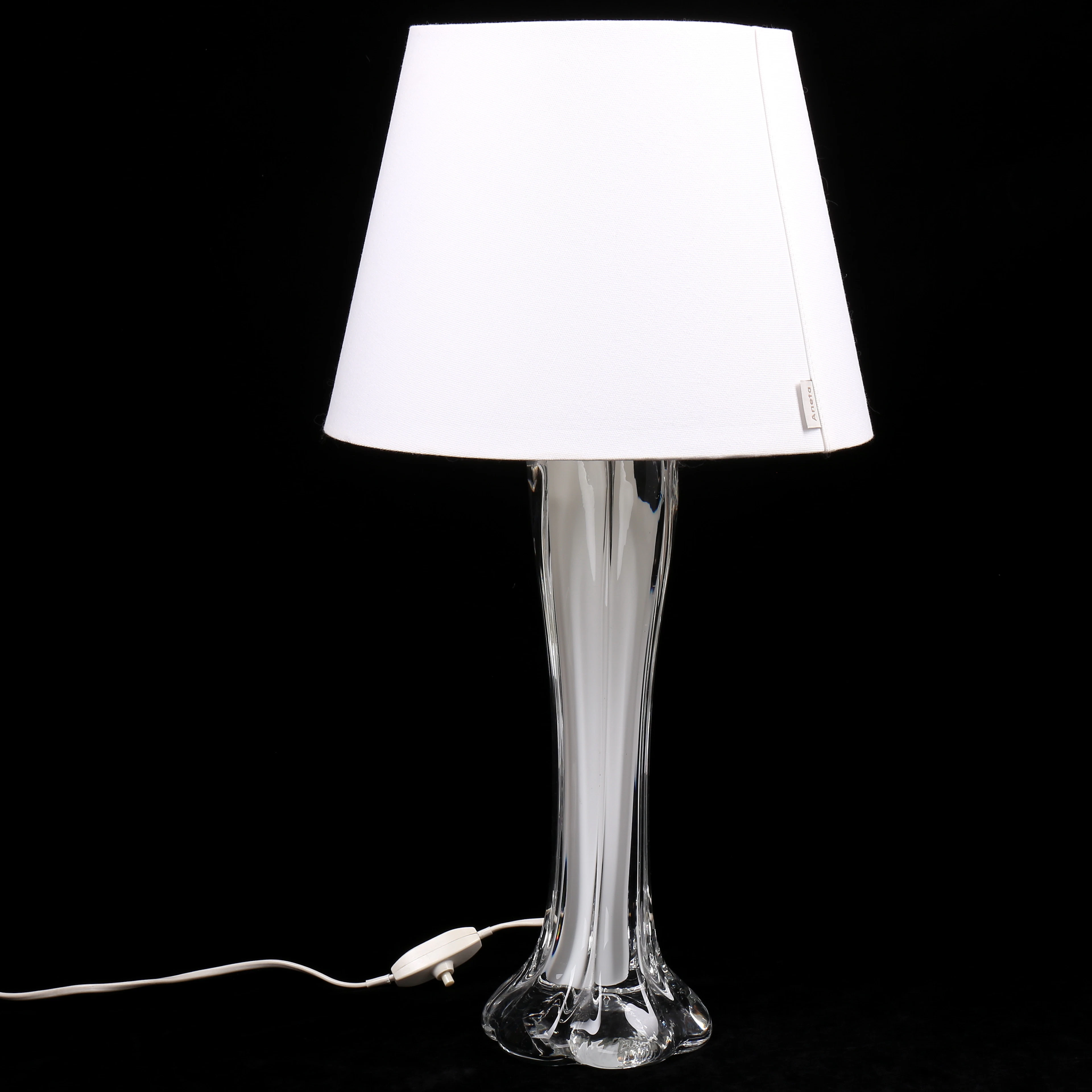 BORDSLAMPA, glas, Flygsfors, 1960-tal.