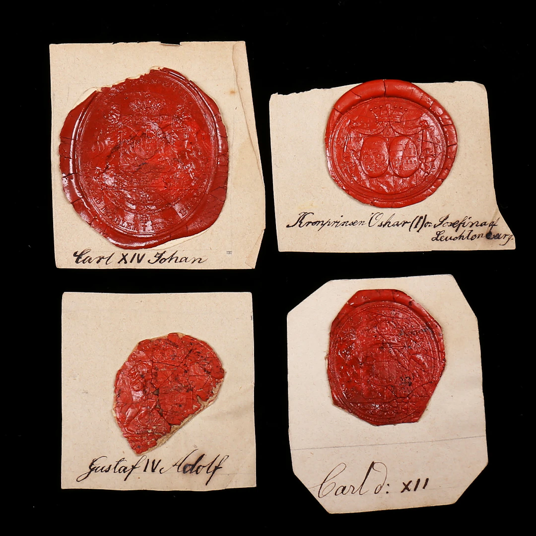 KUNGLIGA SIGILL, 4 st, 1700/1800-tal.