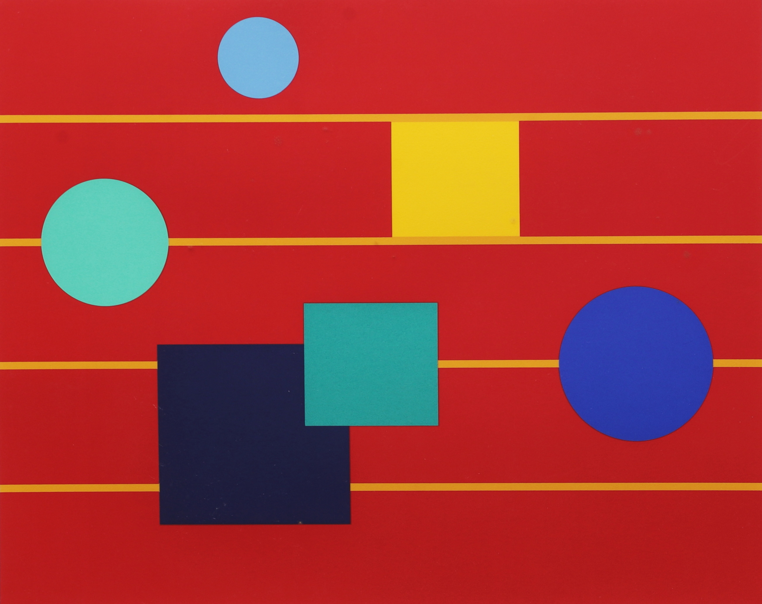K.G. NILSON. "Rött partitur", litografi, signerad, numrerad och daterad 1990.