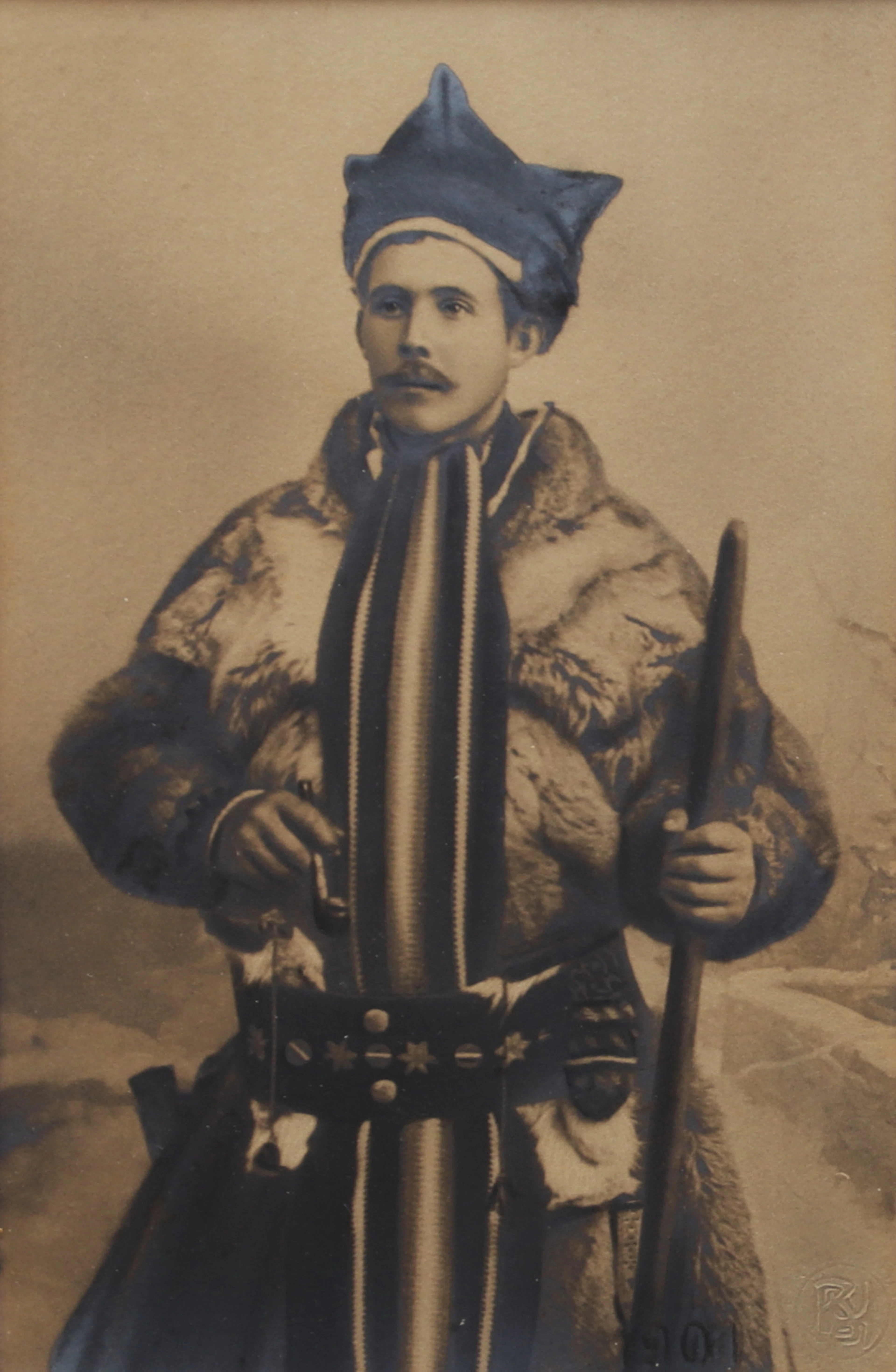 BORG MESCH. Fotografi, samisk man, 1901.