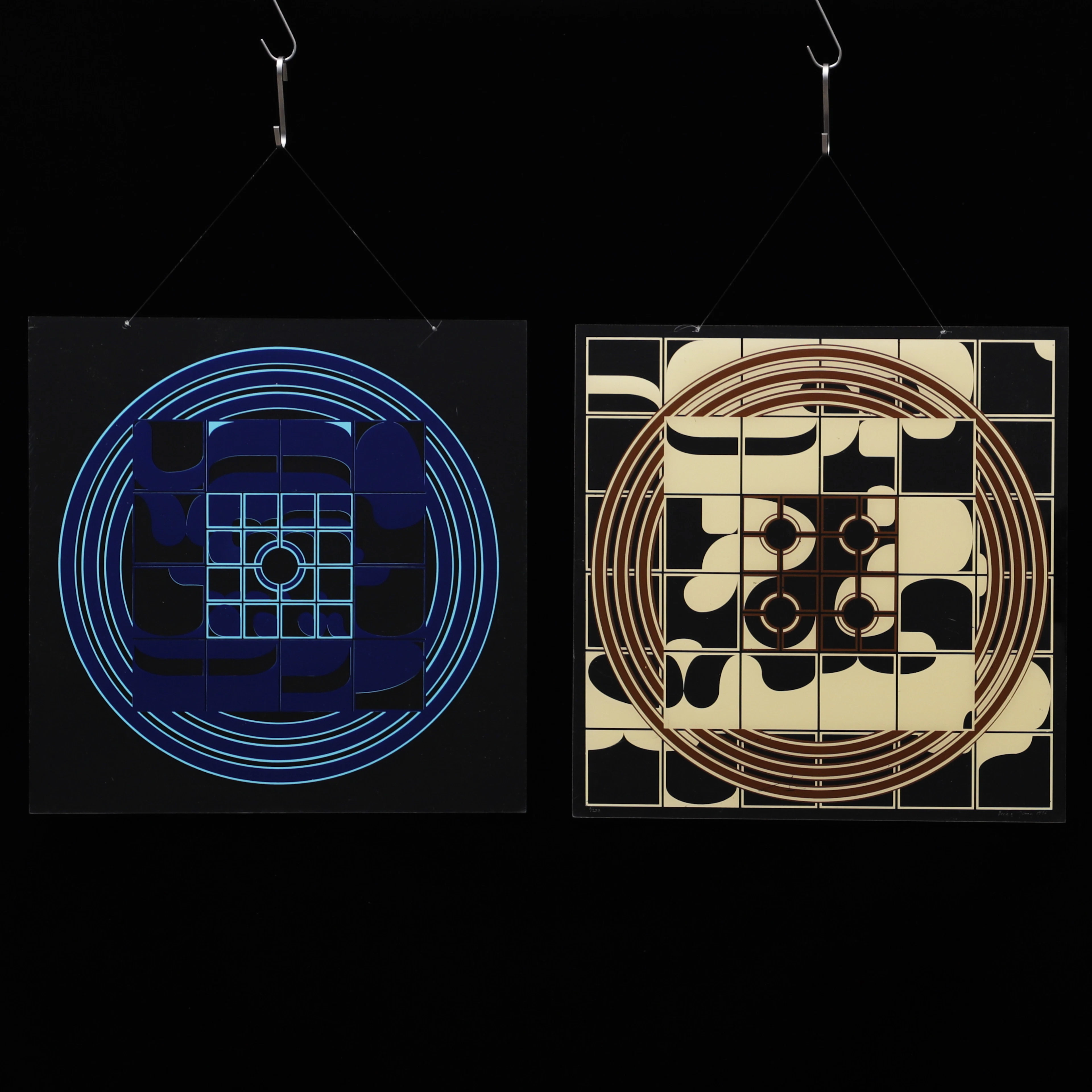 BECK & JUNG. Screentryck/plexiglas, 2 st, delvis signerat och numrerat.