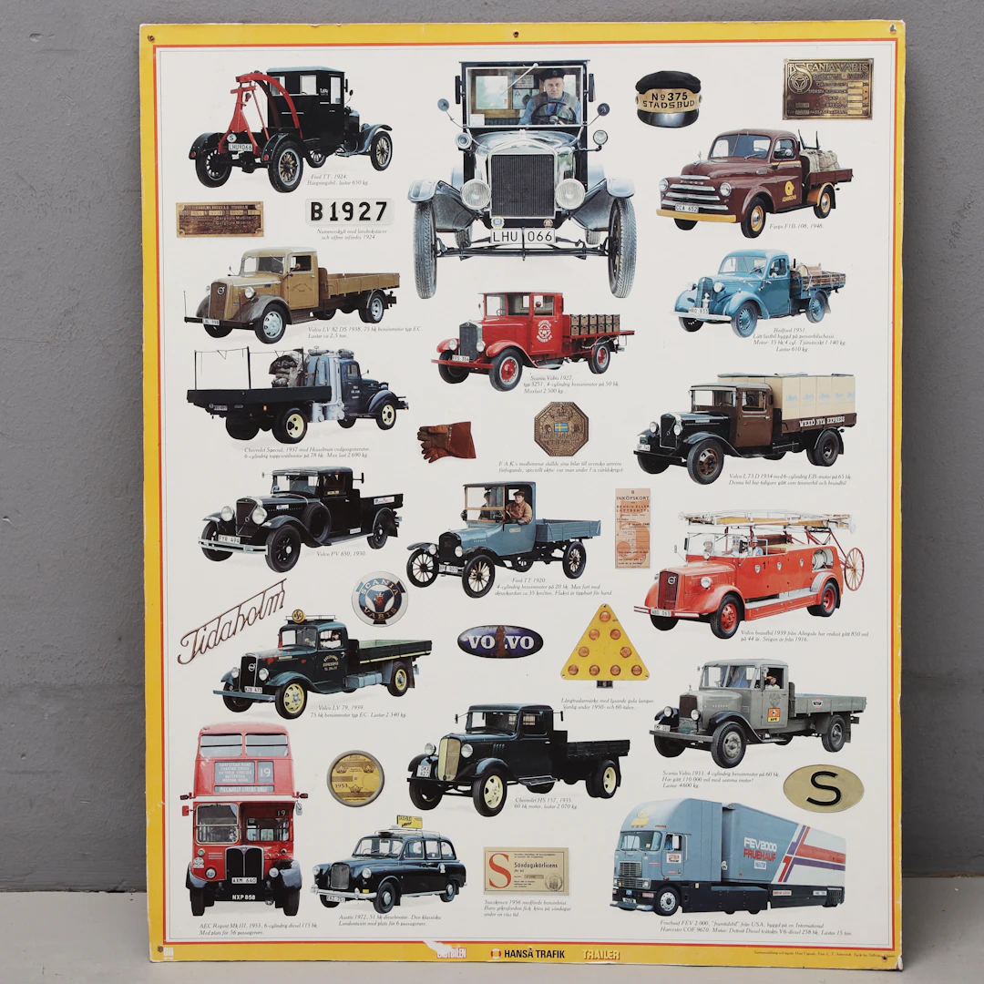 AFFISCH, bilar och fordon, Hera, Uppsala, 1900-talets andra hälft.